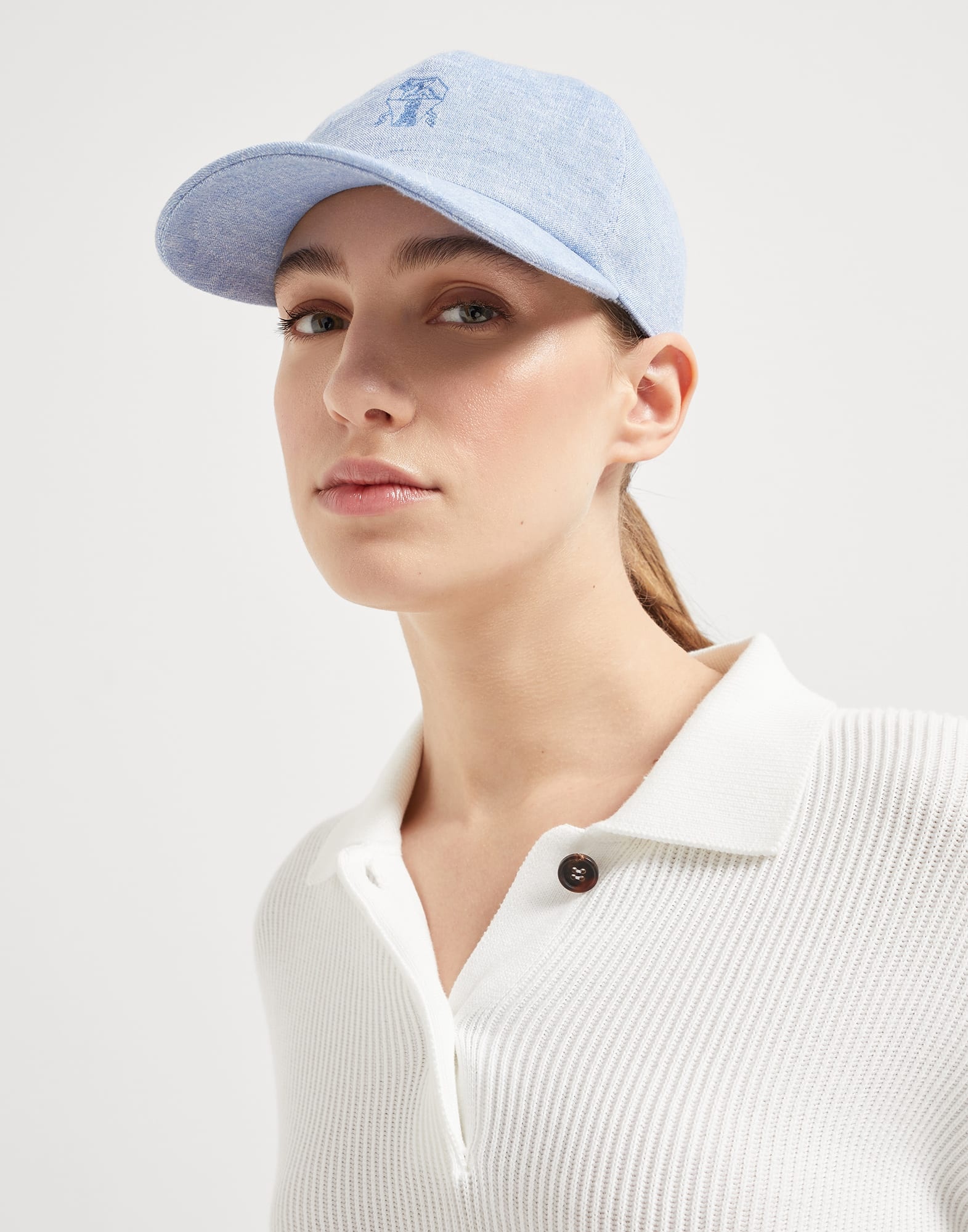 ハット BRUNELLO CUCINELLI Sparkling linen canvas baseball cap with Brunello Cucinelli Linen sparkling canvas baseball hat with