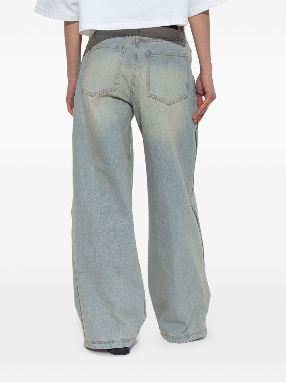 zip-detail wide-leg jeans - 4