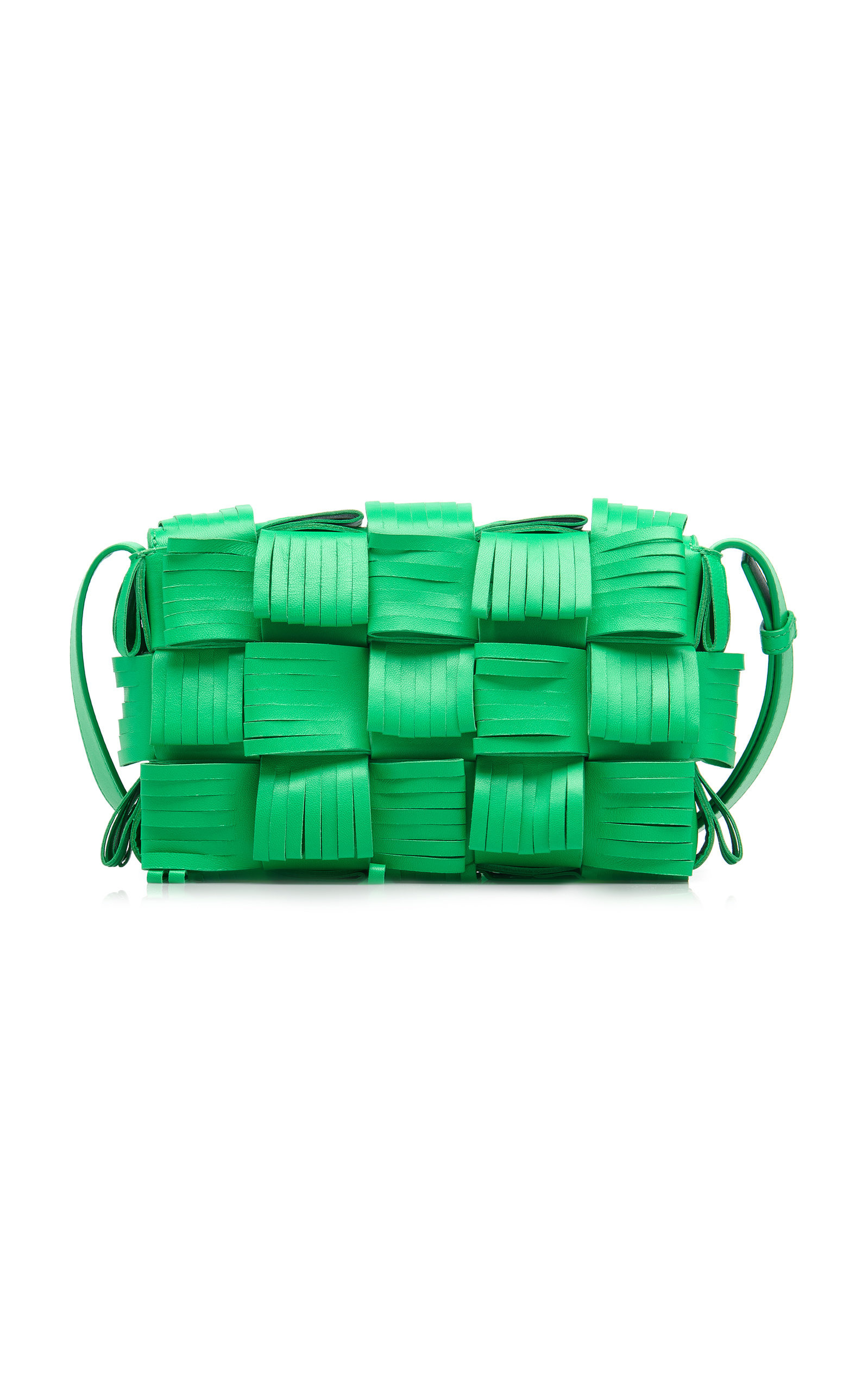 The Cassette Fringed Leather Bag green - 9