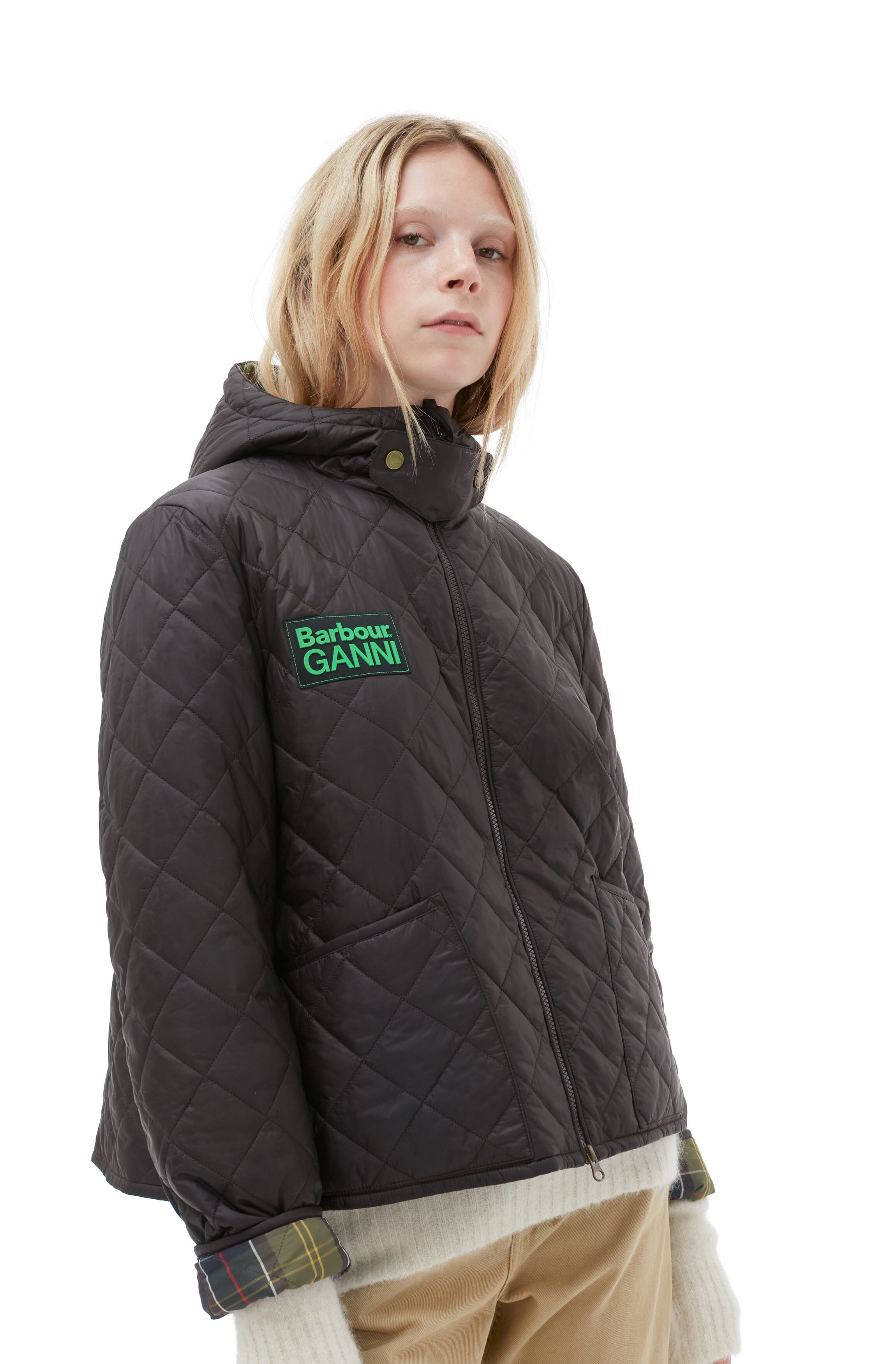 GANNI X BARBOUR REVERSIBLE LIDDESDALE JACKET - 6