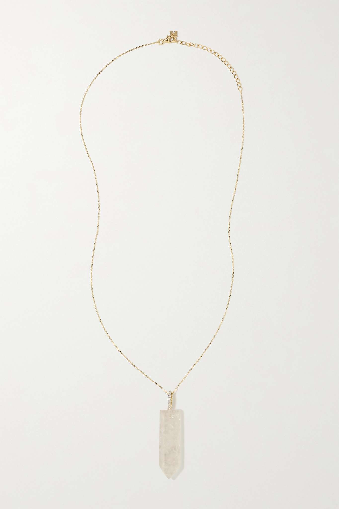 14-karat gold, quartz and diamond necklace - 4