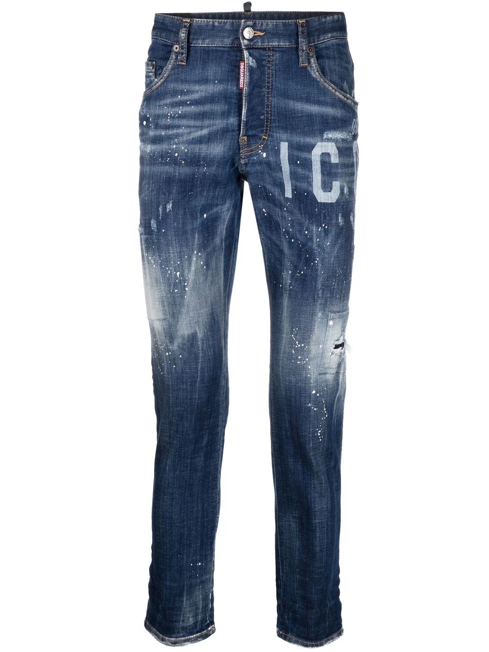 ICON print paint splatter jeans - 1