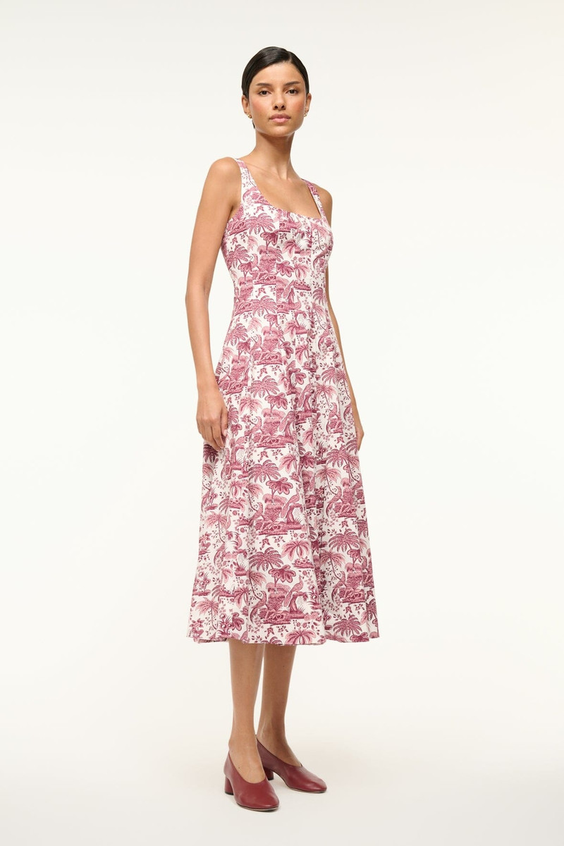 STAUD STAUD WELLS DRESS BORDEAUX TOILE outlook