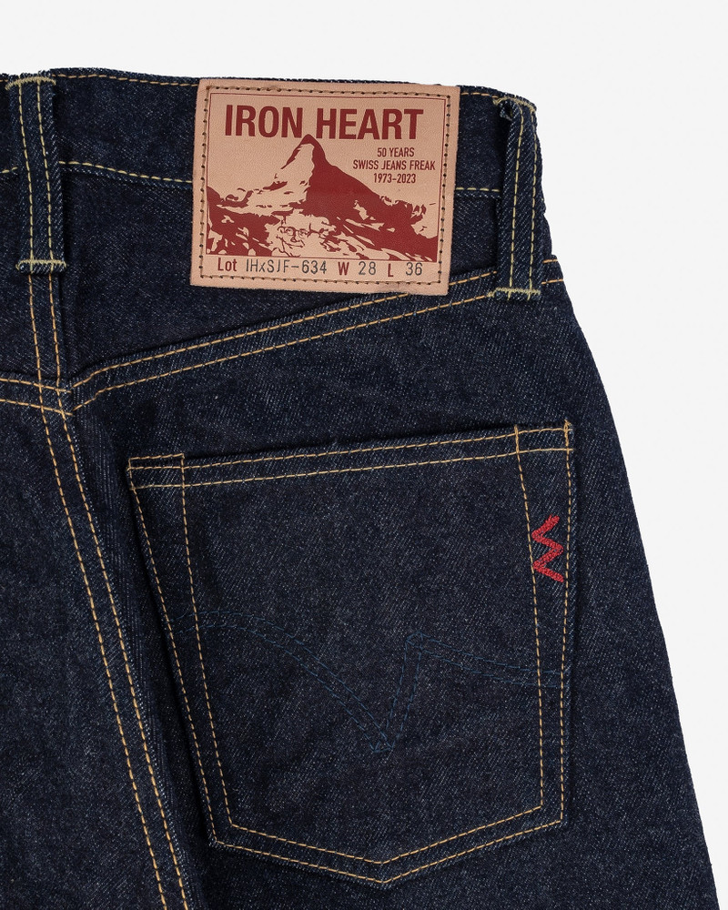 IHXSJF-634 14OZ IRON HEART X SJF SELVEDGE DENIM STRAIGHT CUT JEANS - INDIGO 6