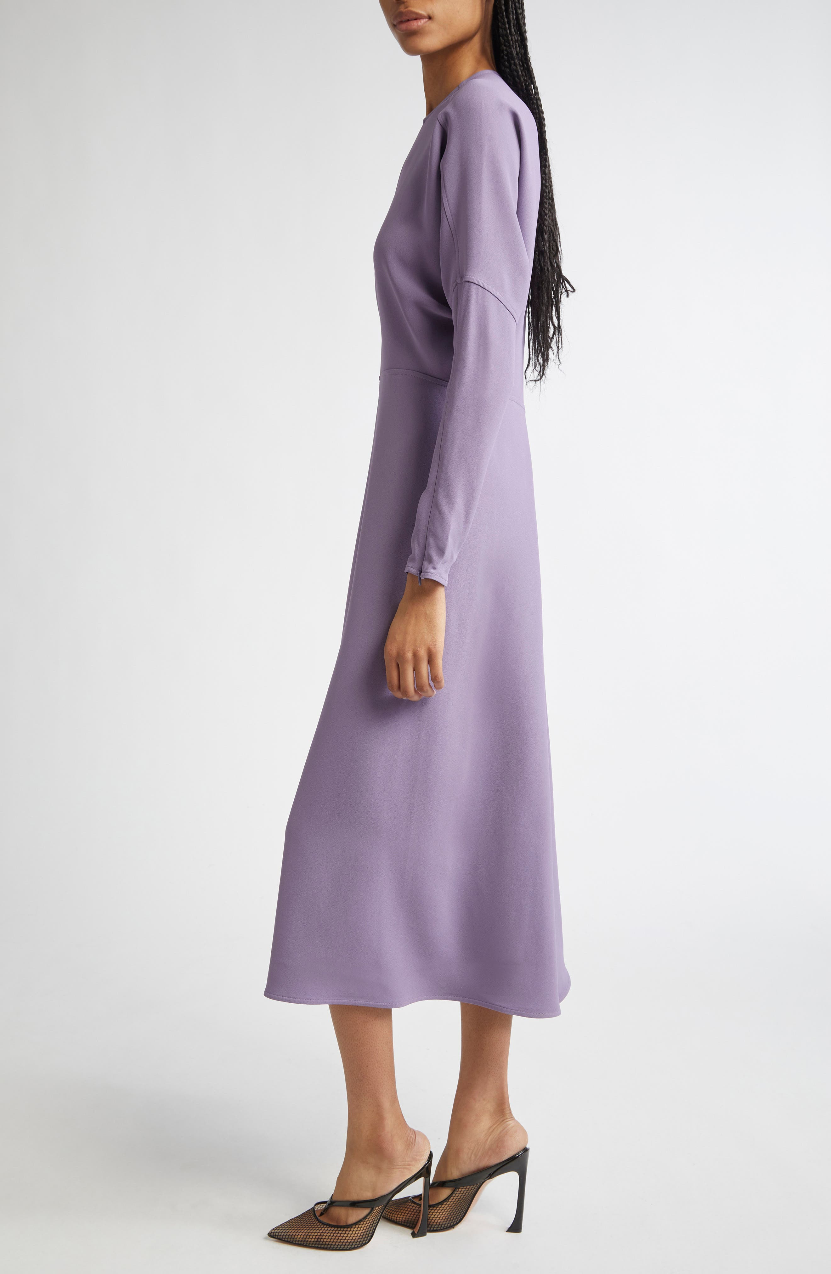 Victoria Beckham Dolman Long Sleeve Dress in Iris at Nordstrom - 3