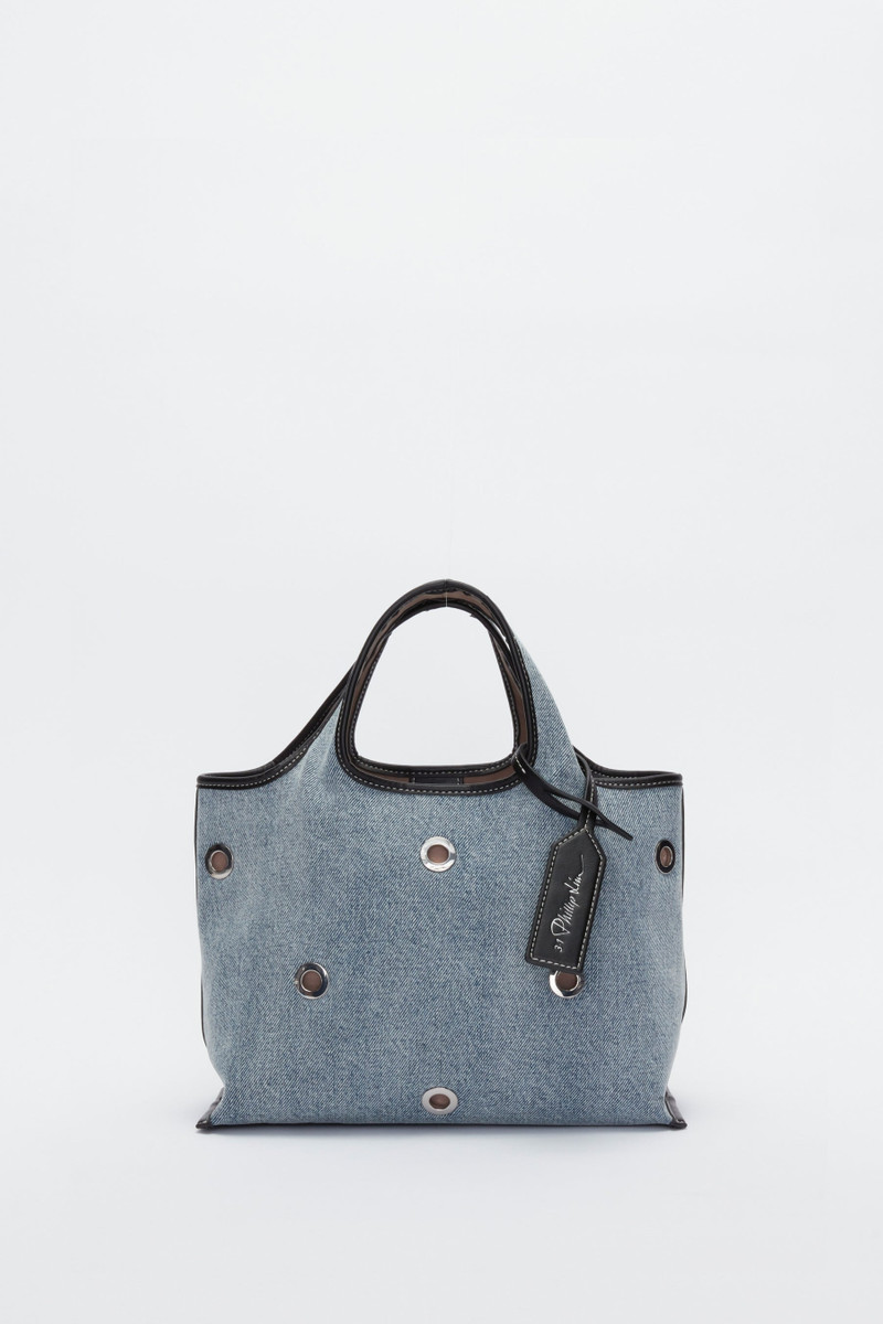 Denim Mini Market Tote with Grommets 1