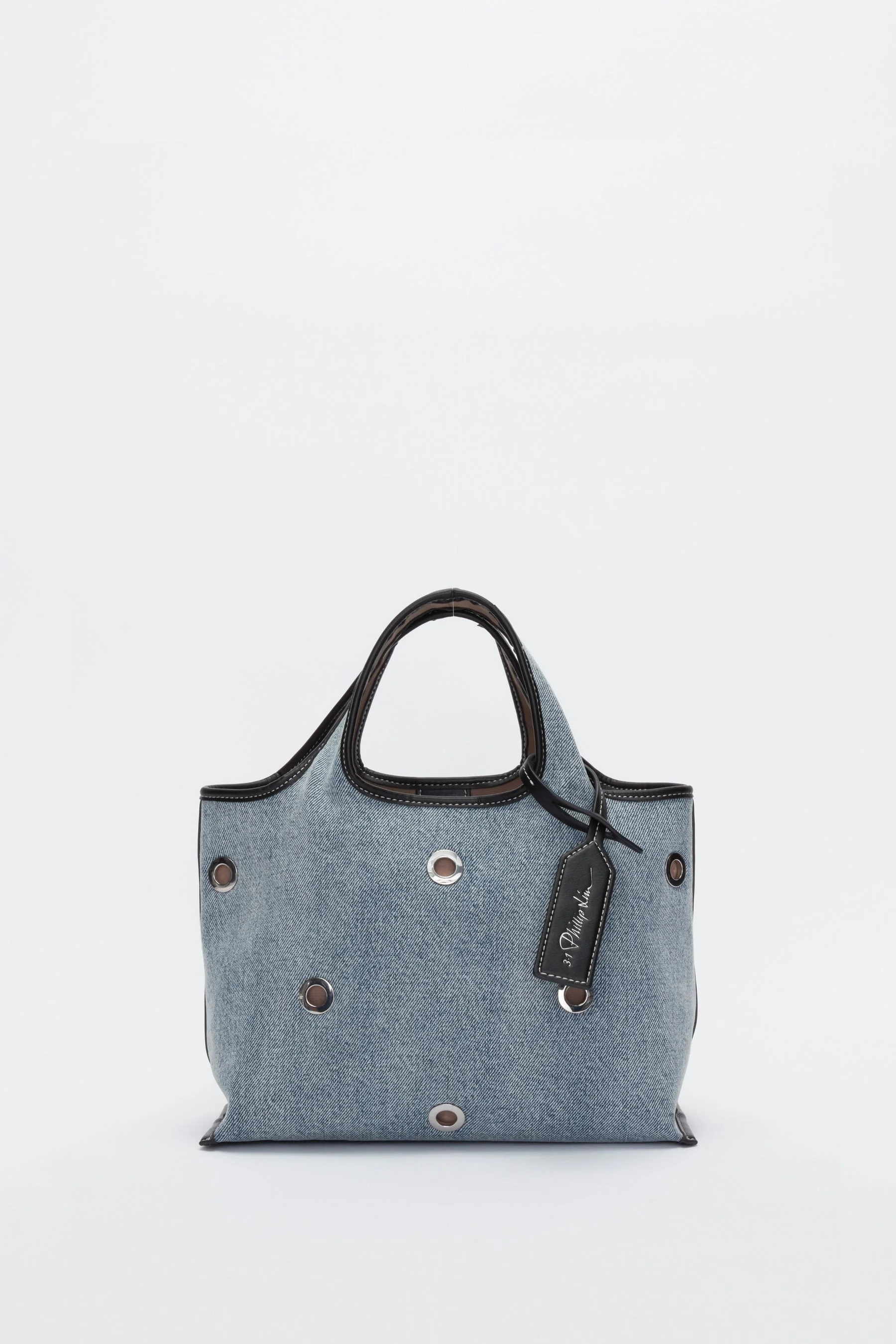 Denim Mini Market Tote with Grommets - 1