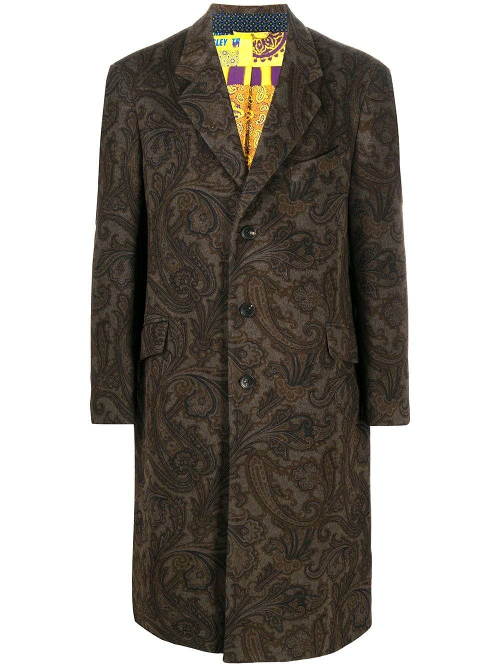 paisley-print mid-length coat - 1