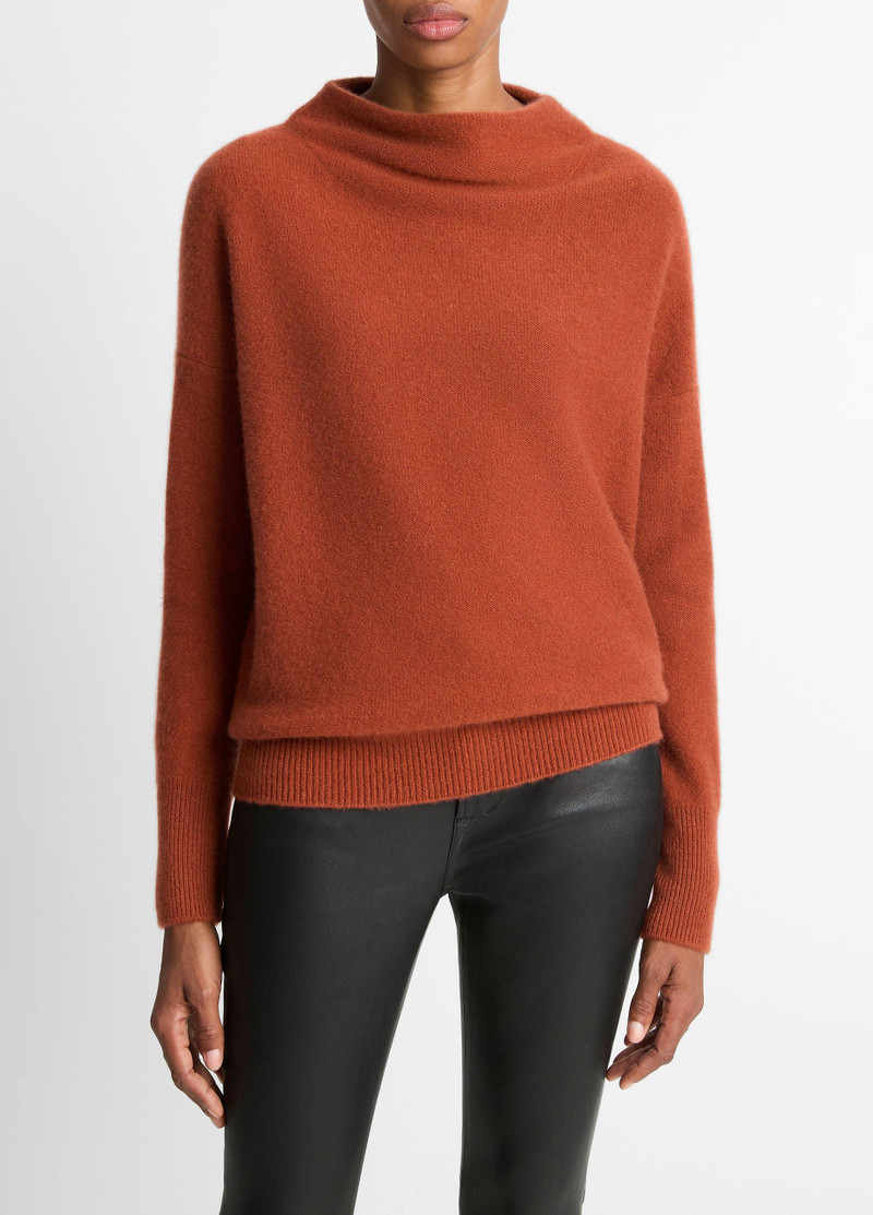 Plush Cashmere Funnel-Neck Sweater 1