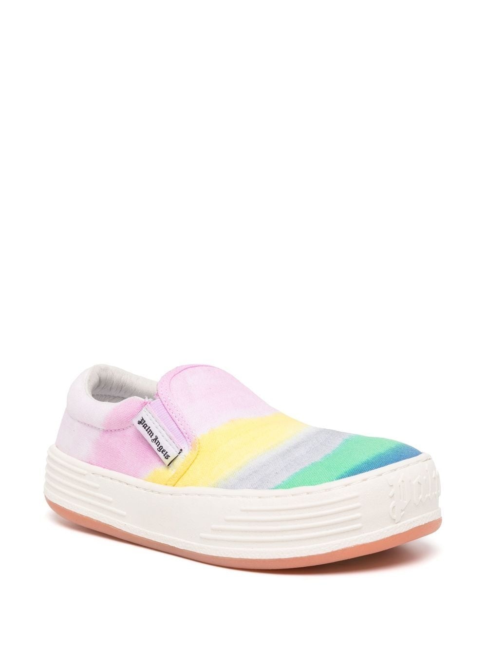 gradient-pattern canvas slip-on trainers - 3