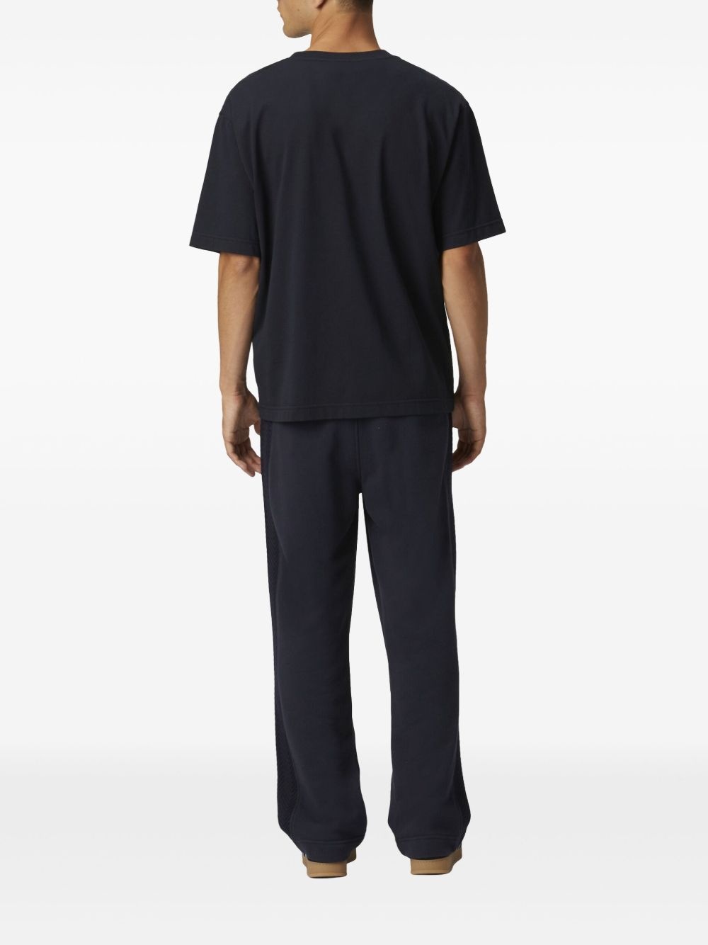zigzag-embroidery cotton track pants - 3