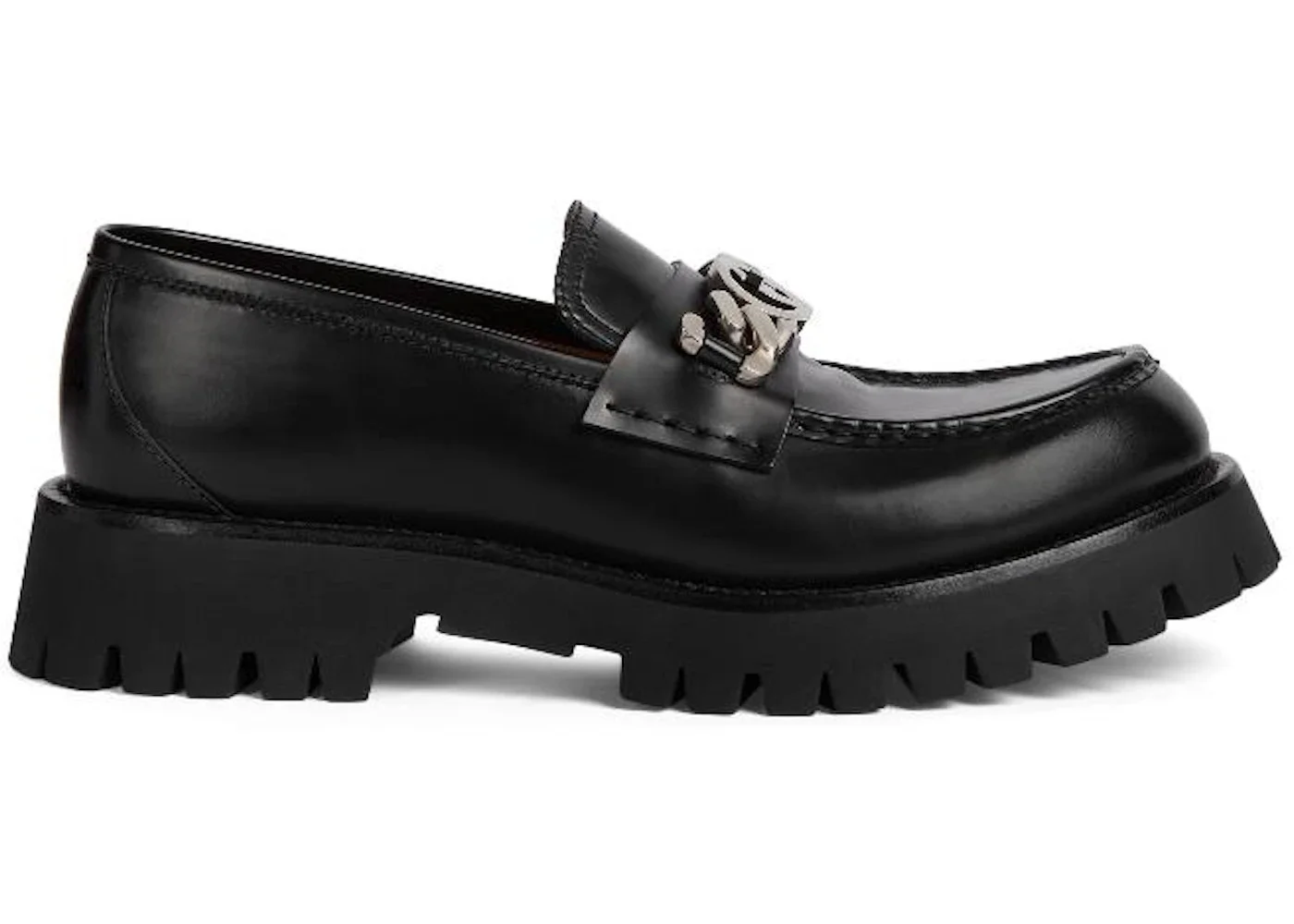 Gucci Interlocking G Chain Loafer Black - 1