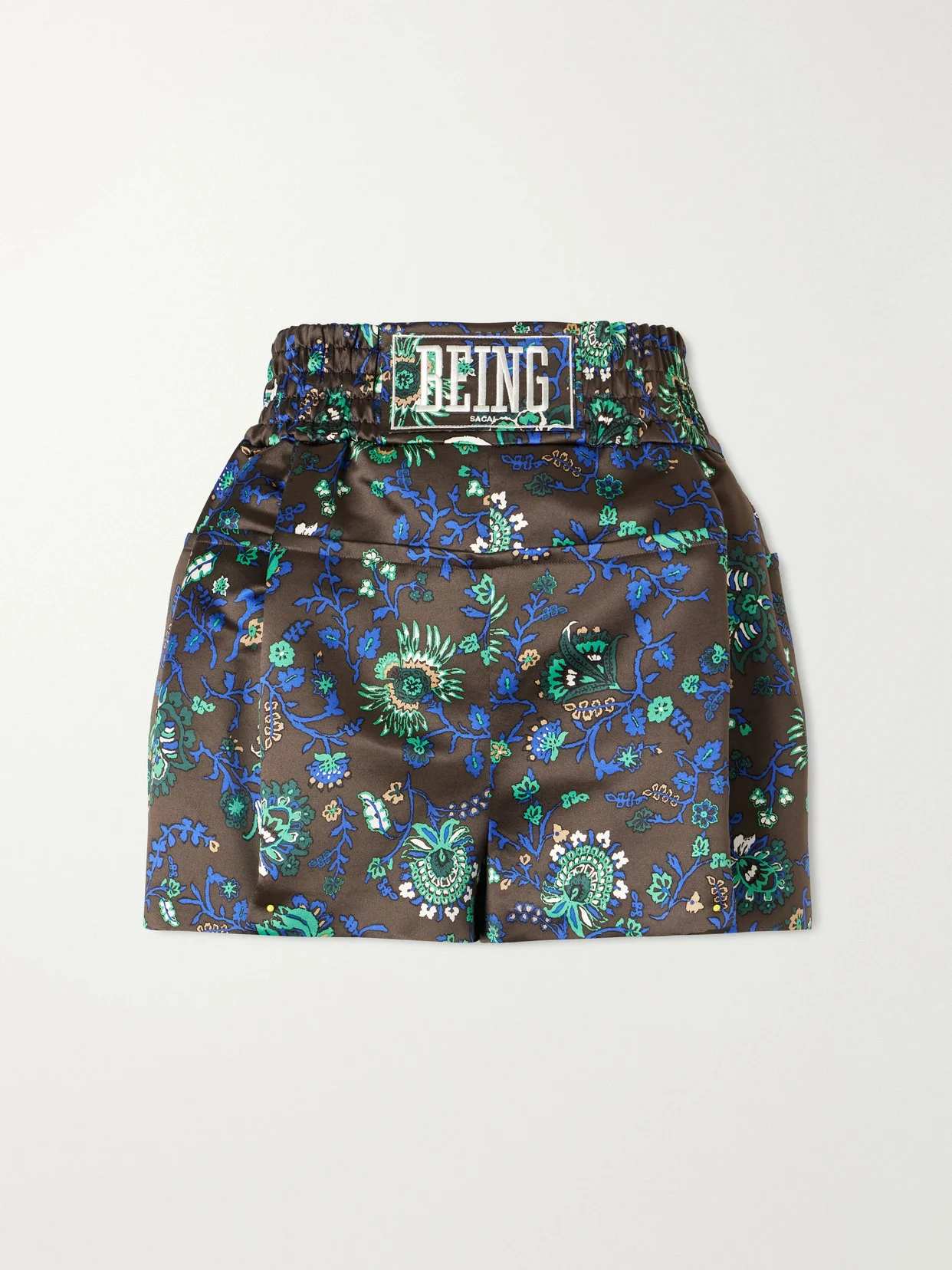 Floral-print Satin Shorts - 1