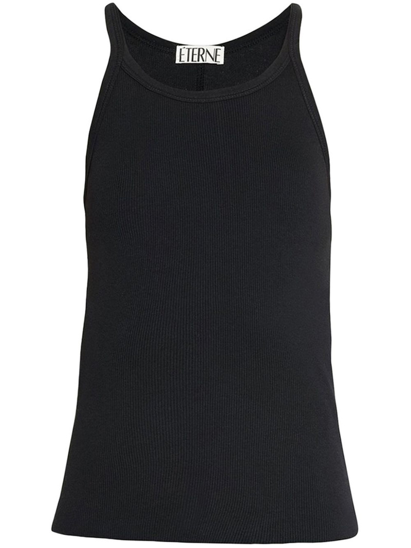 ribbed-knit cotton tank top - 1