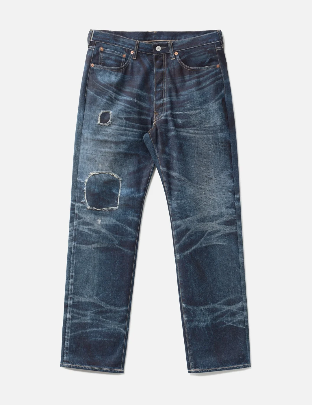 JUNYA WATANABE MAN X NEW MANUAL COTTON NYLON TWILL TRANSFER PRINTED PANTS - 1