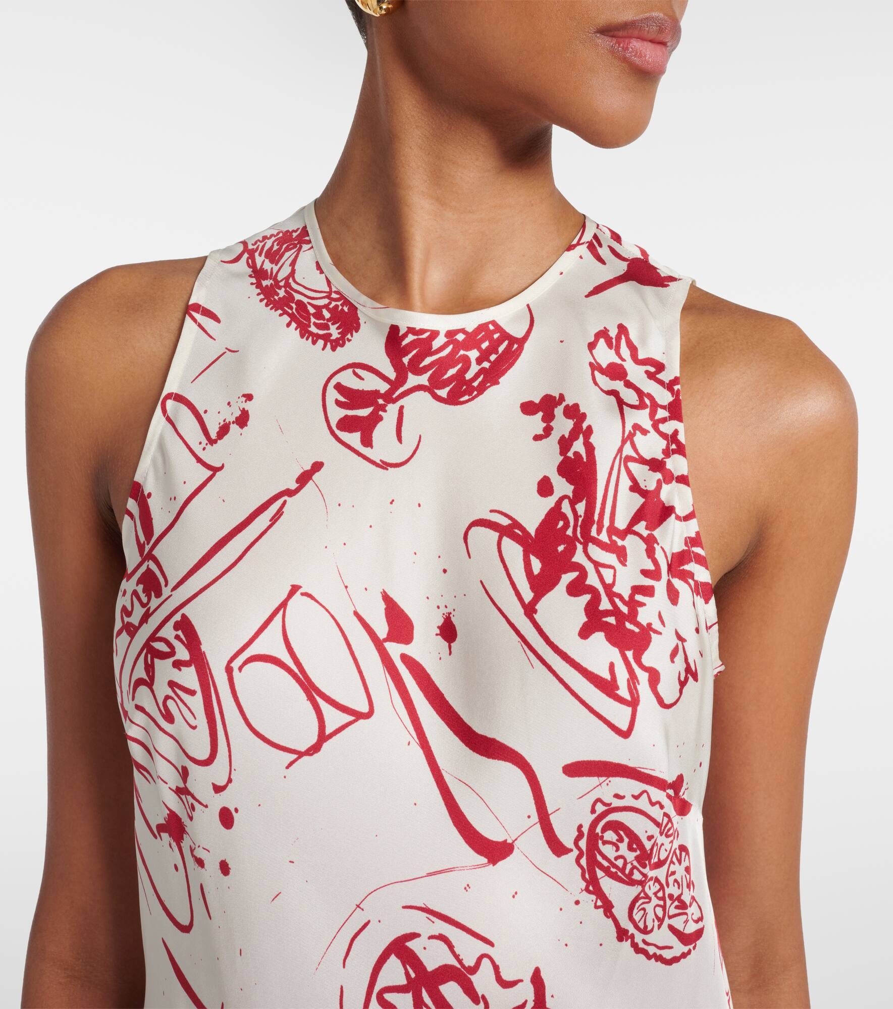 Printed silk maxi dress - 4