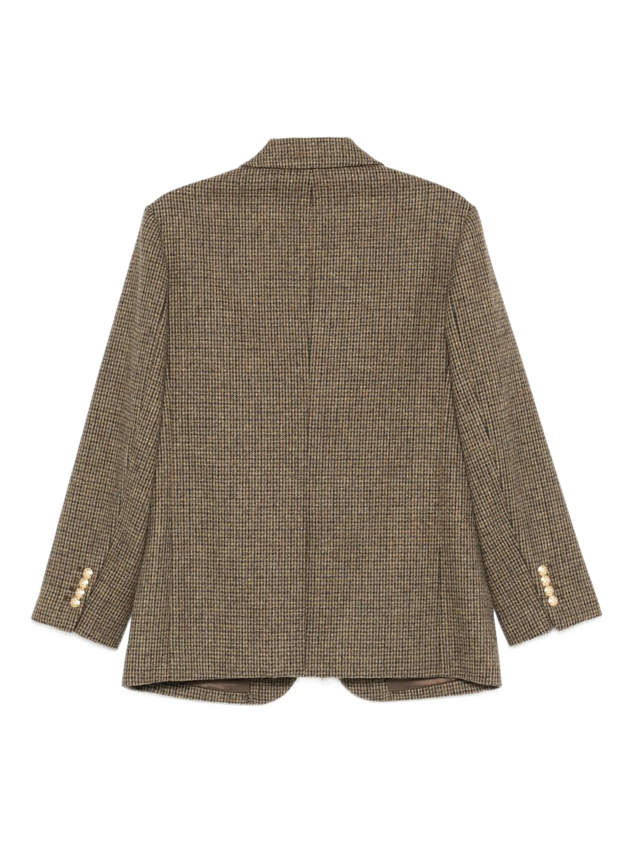 Dunst Houndstooth Gold-button Blazer - 3