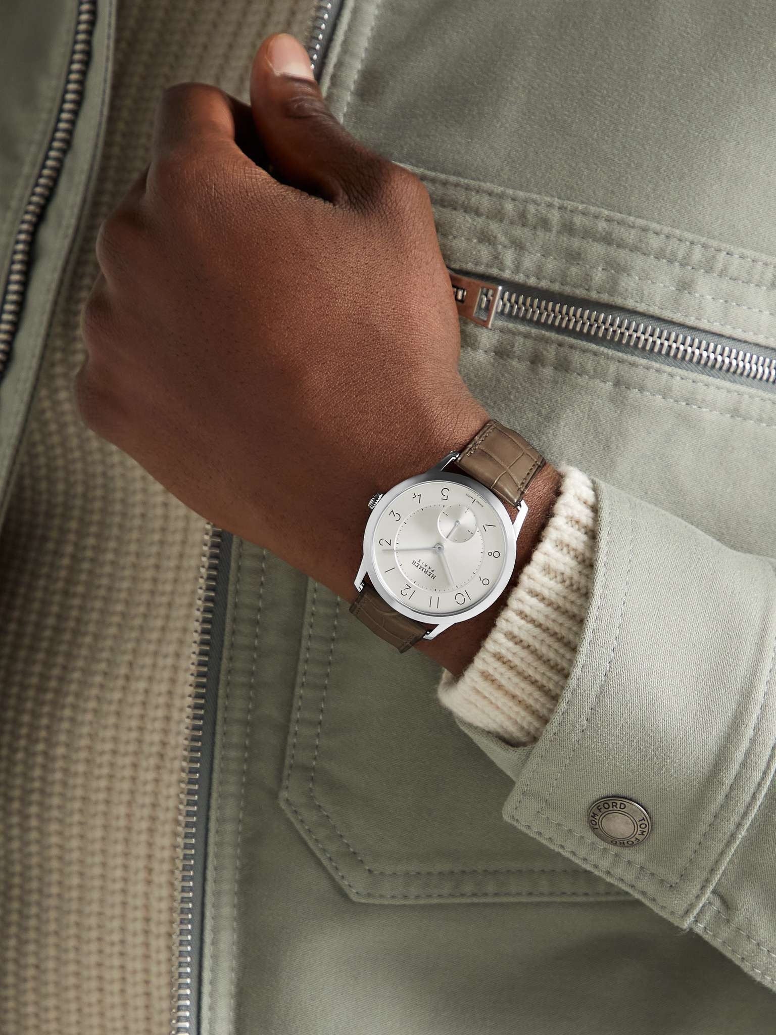 Slim d'Hermès Acier Automatic 39.5mm Stainless Steel and Alligator Watch, Ref. No. W045266WW00 - 2