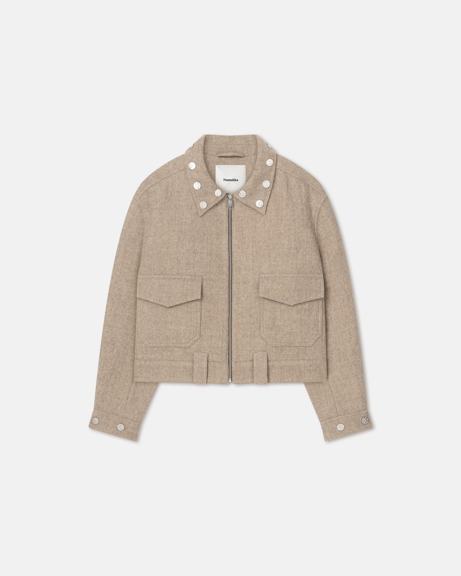 Studded Slub-Wool Jacket - 1
