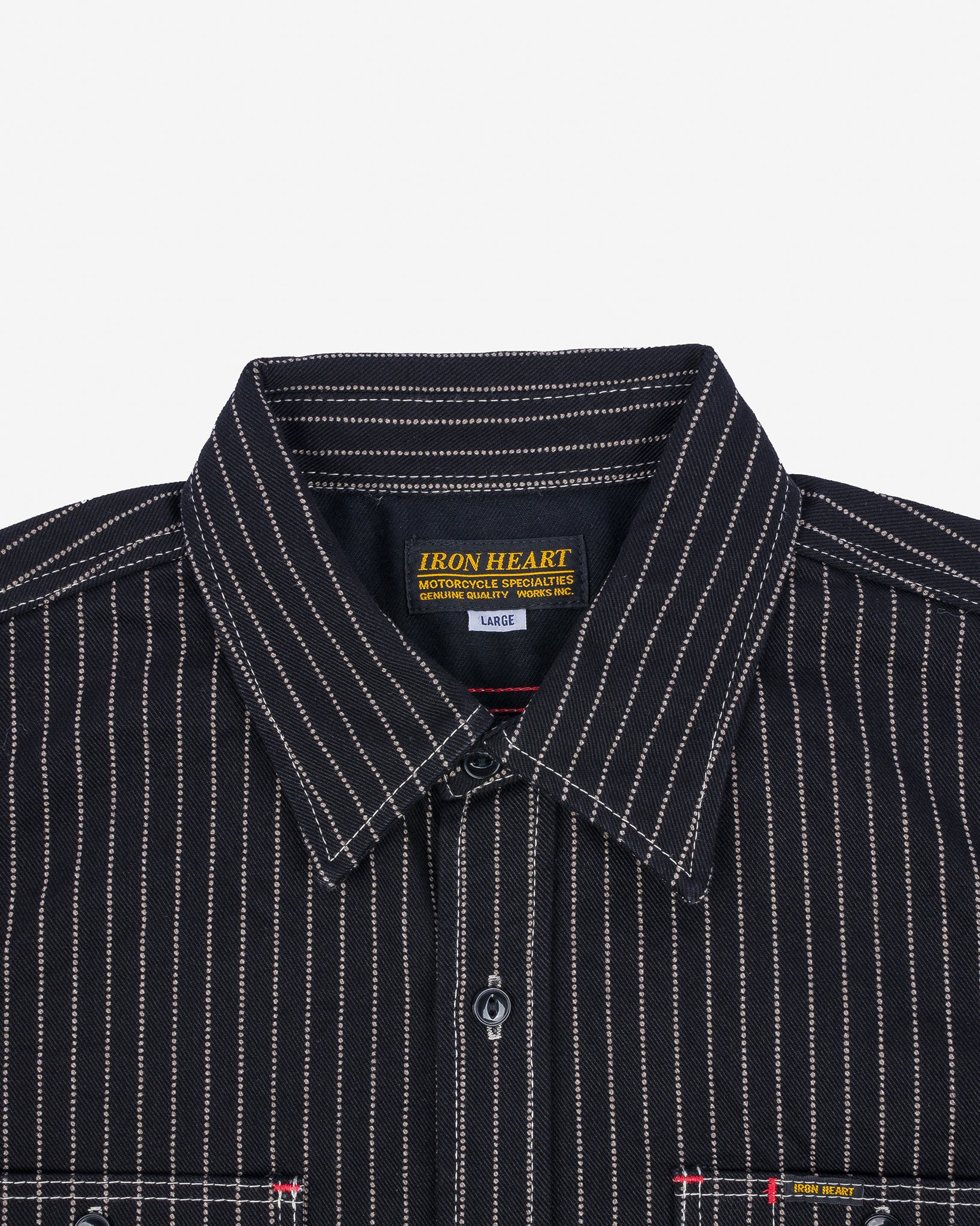 IHSH-266-BLK 12oz Wabash Work Shirt - Black with Black Buttons - 6