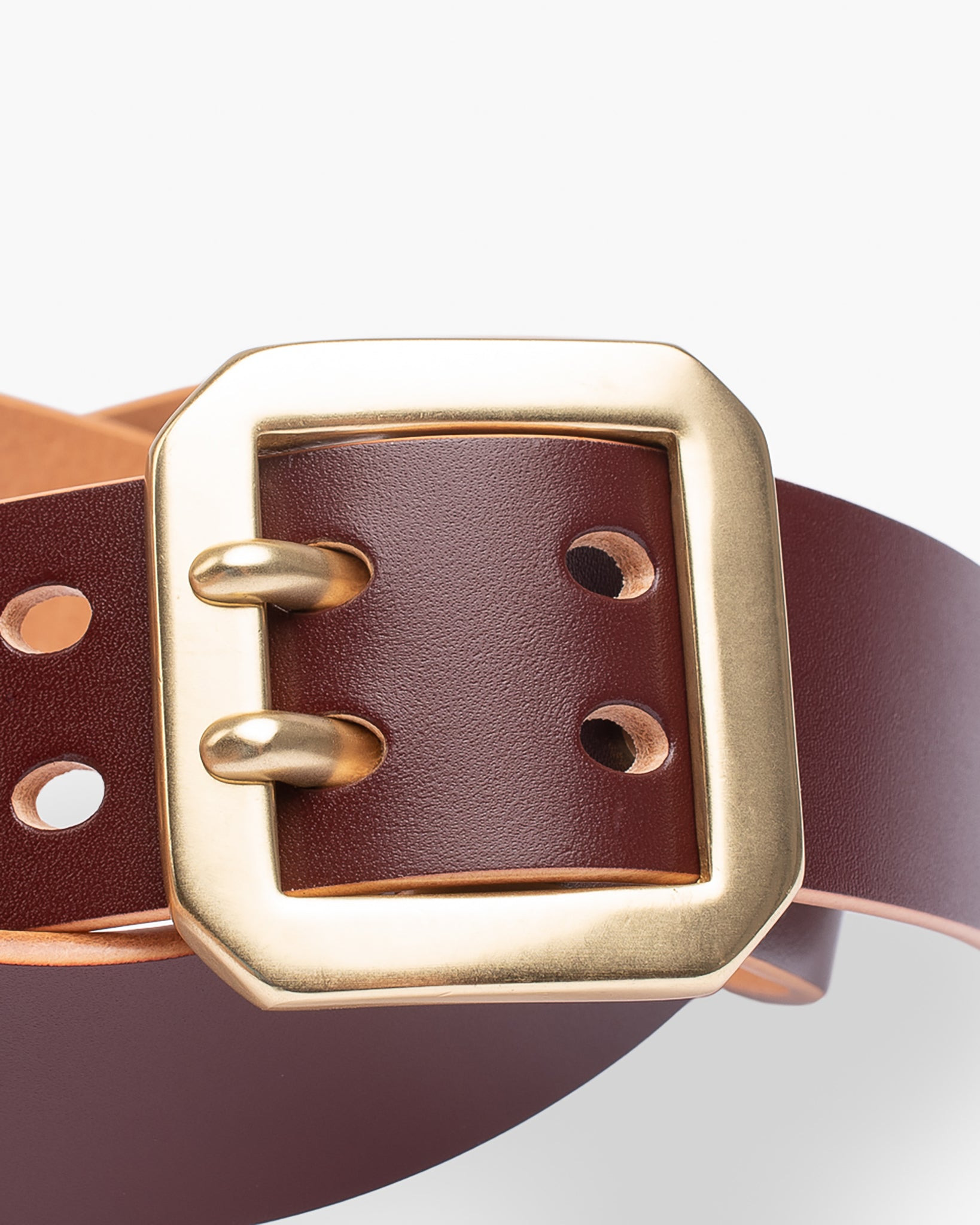 OGL-BELT-DPGAR-BRN OGL Double Prong Garrison Buckle  Leather Belt - Hand-Dyed Brown - 3