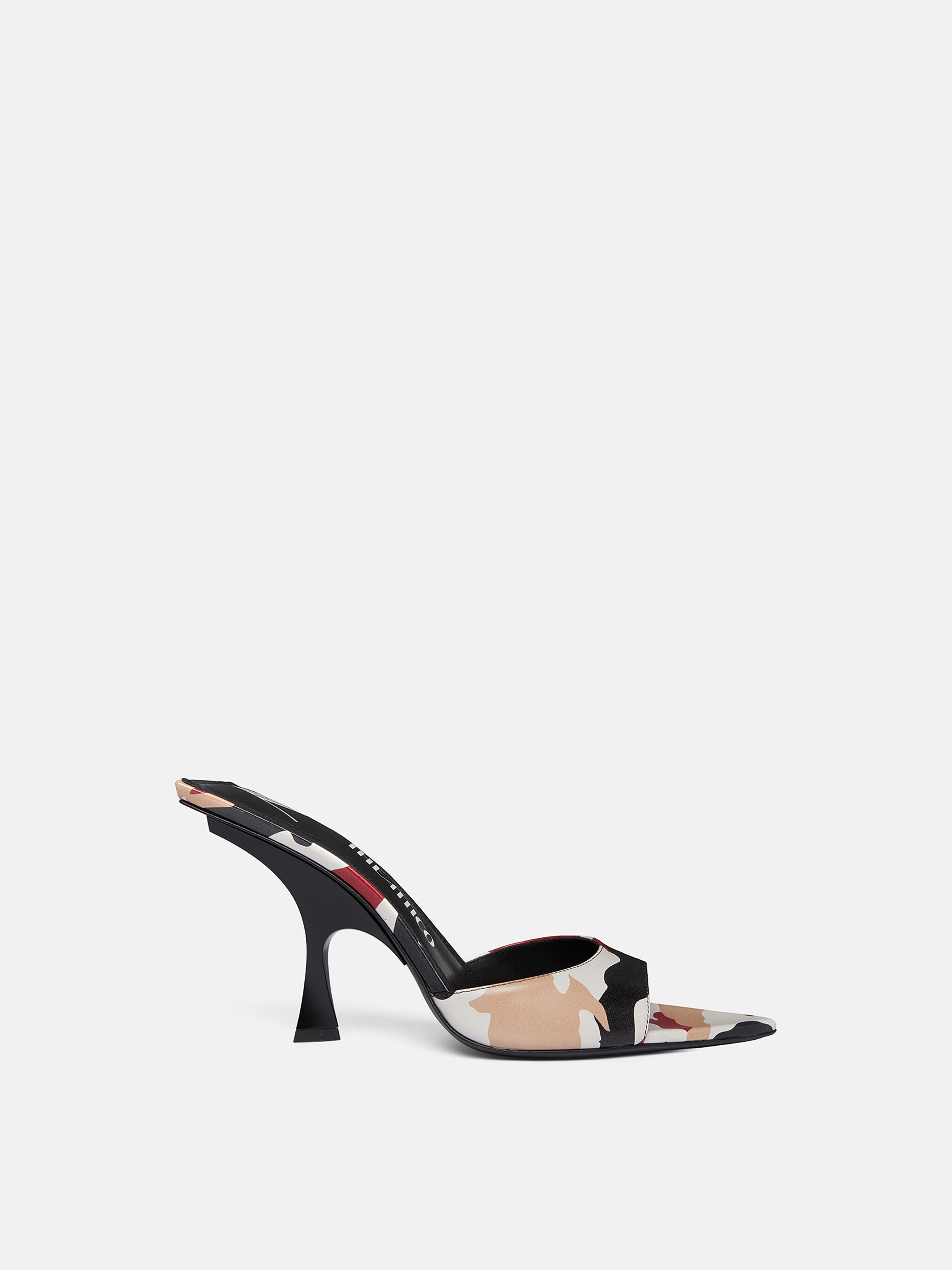 ''ESTER'' BEIGE, BLACK, RED AND NUDE MULE - 1