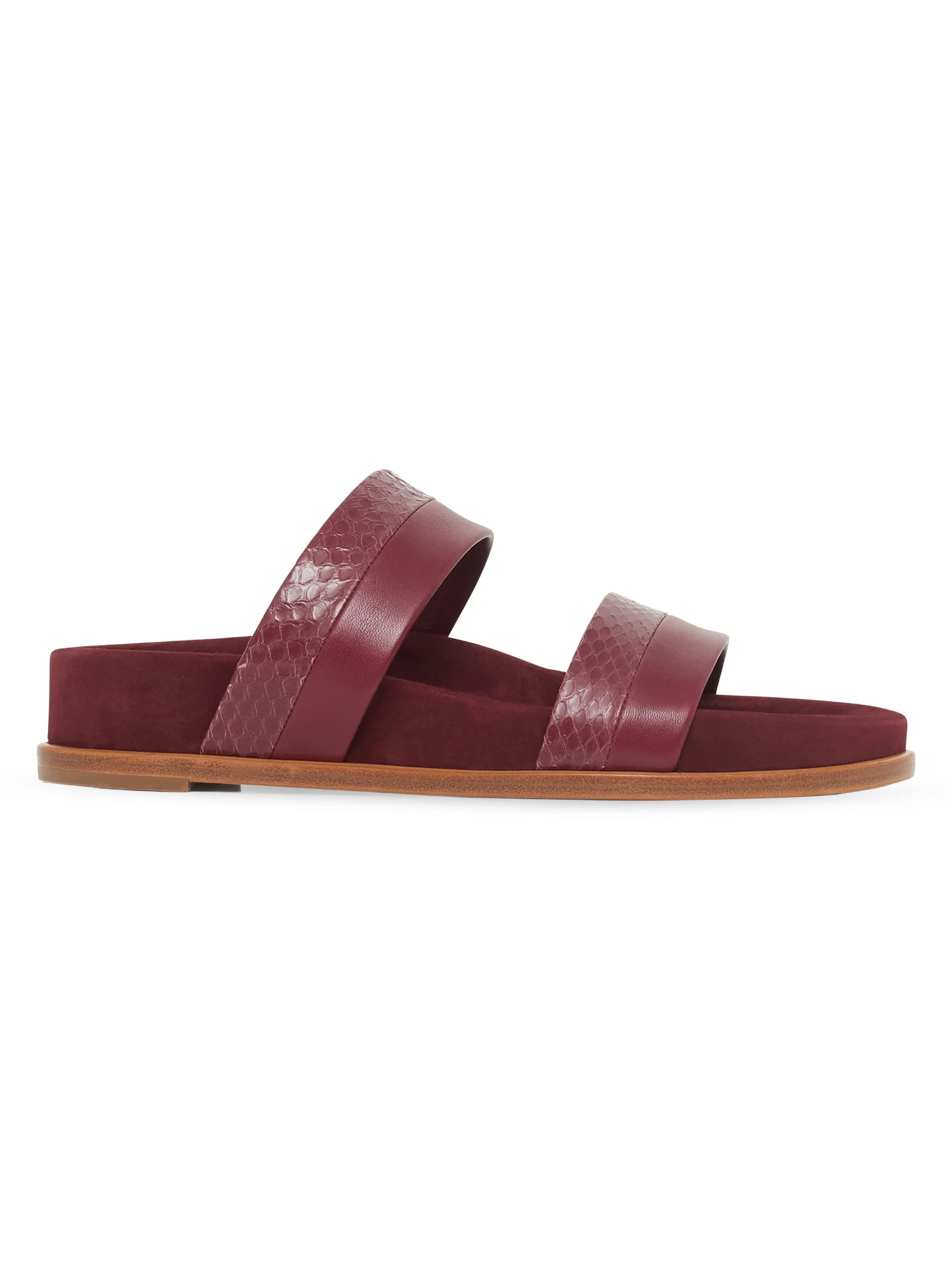 Women's Low Striker Leather Sandals - Bordeaux - 1