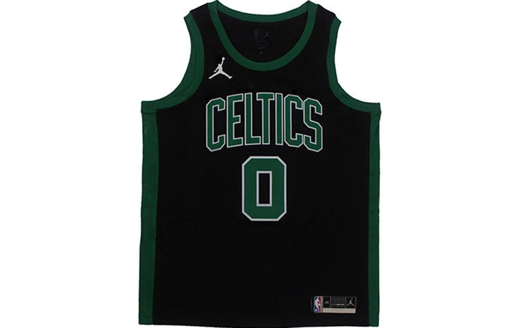 Air Jordan NBA Sports Basketball Jersey Vest SW Fan Edition Boston Celtics Tatum No. 0 'Black Green' - 2