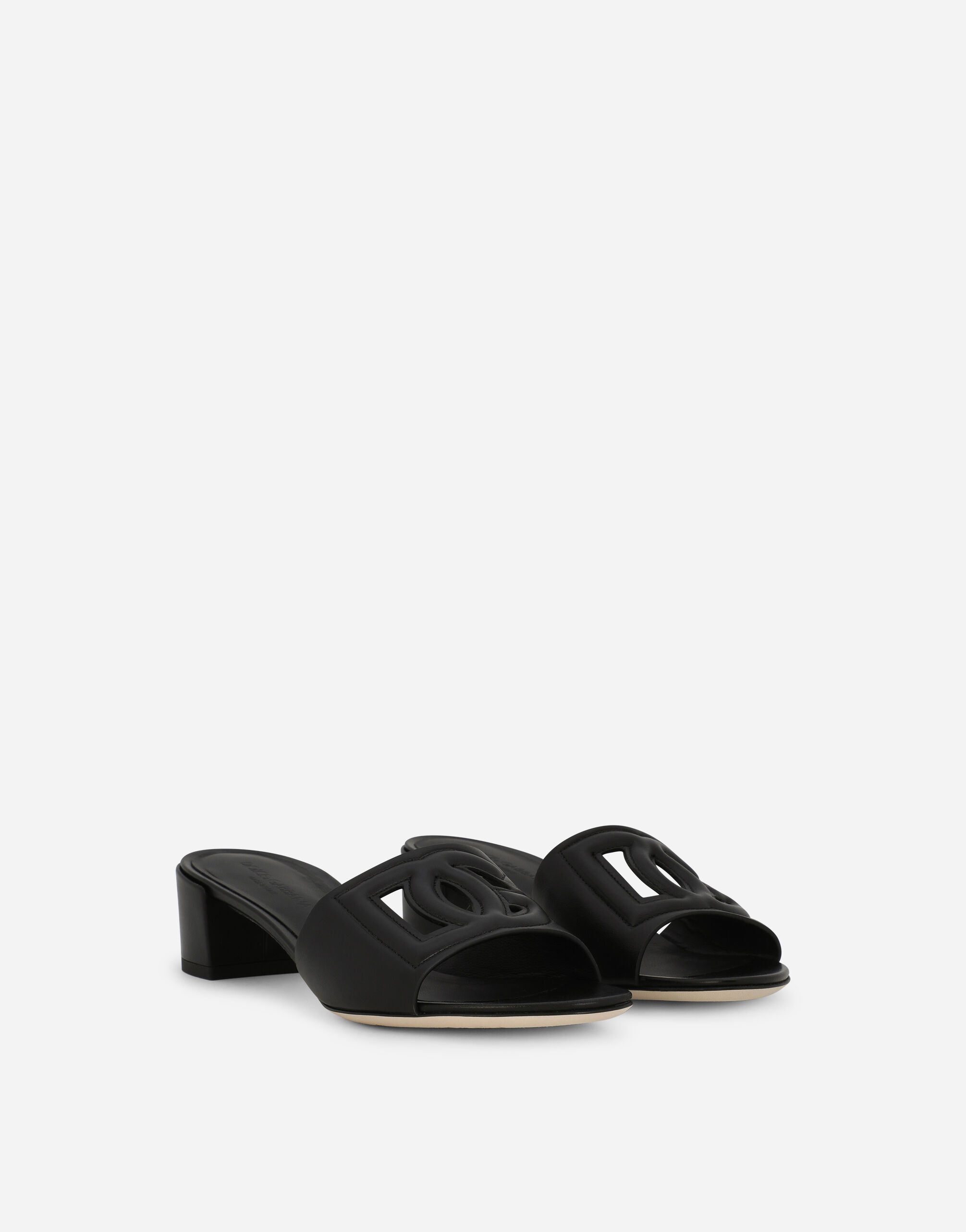 Calfskin sliders with DG logo - 2