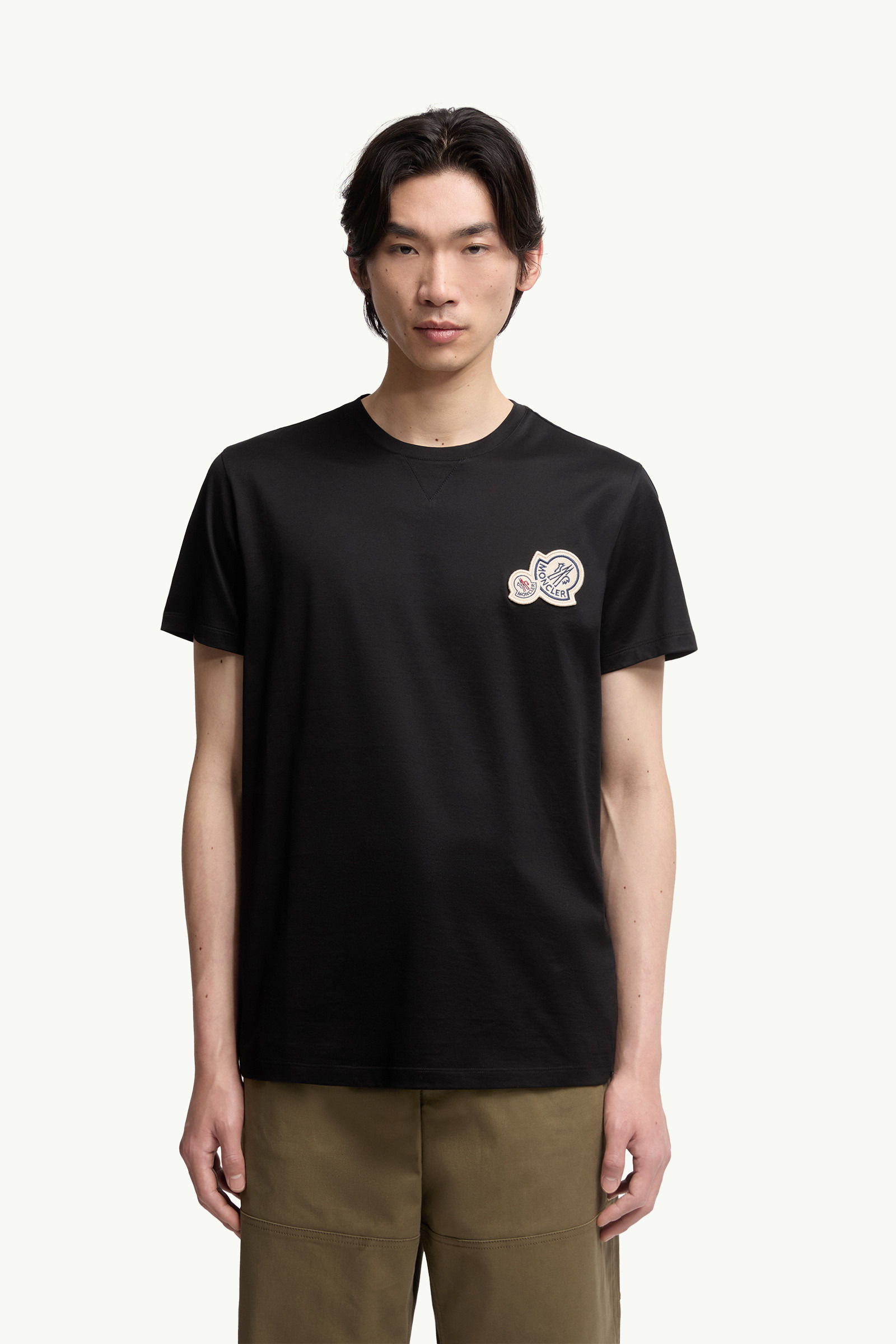 Double Logo Patch Cotton T-Shirt - 3