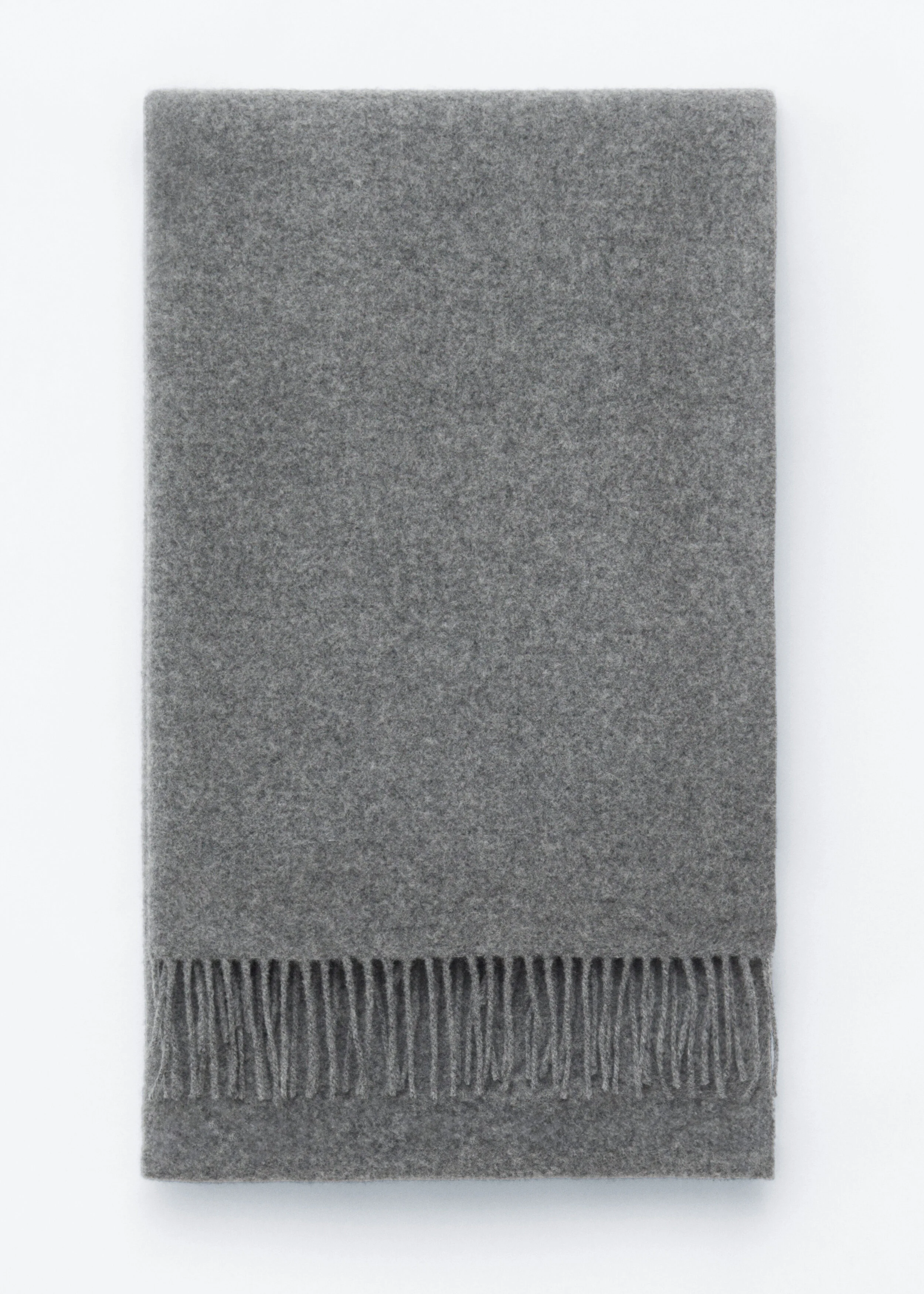 Fringed Wool Blanket Scarf - 1