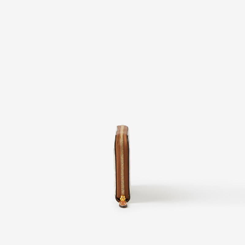 Burberry Floral Check Print Leather Ziparound Wallet outlook