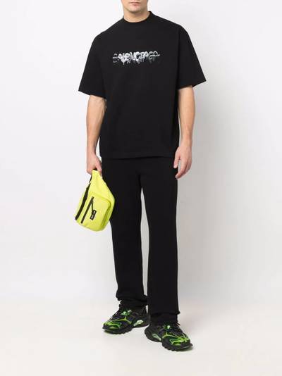 BALENCIAGA logo printed crew neck T-shirt outlook