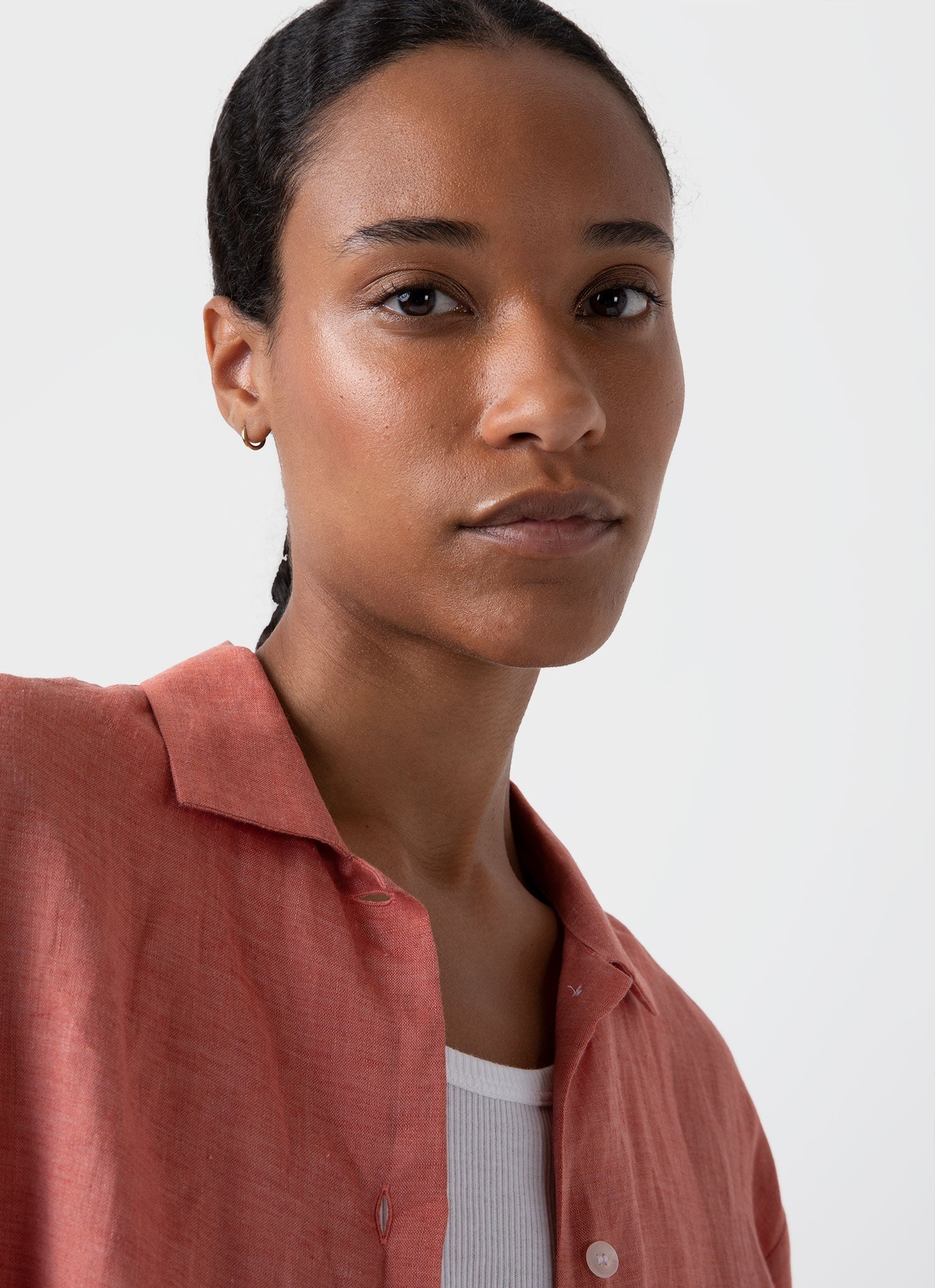 Short Sleeve Linen Shirt - 2