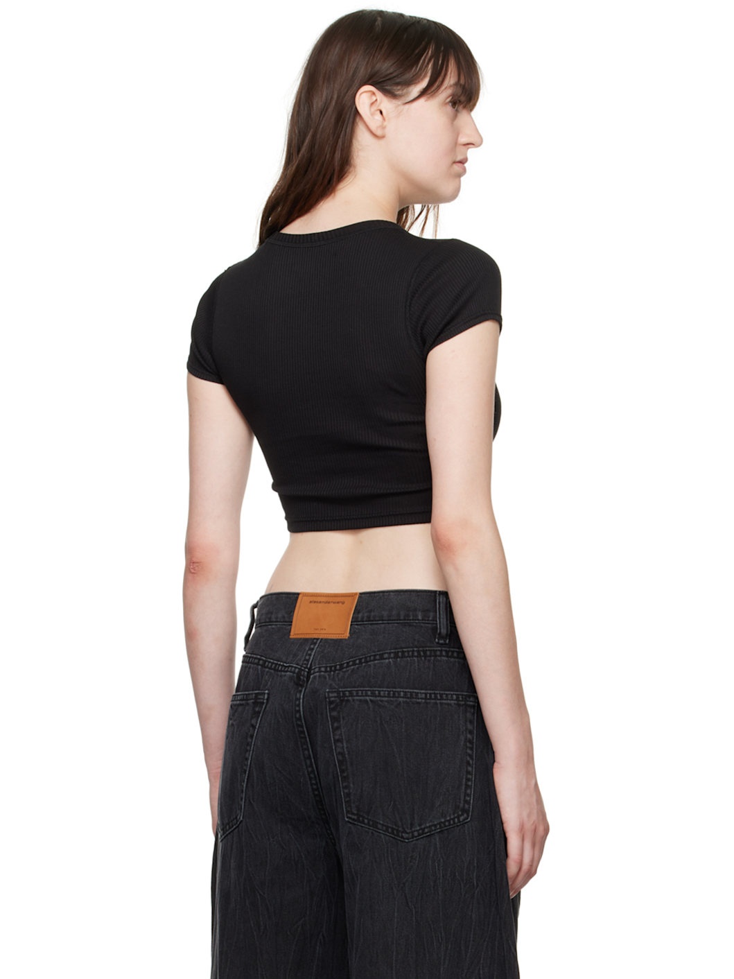 Black Cropped T-Shirt - 3