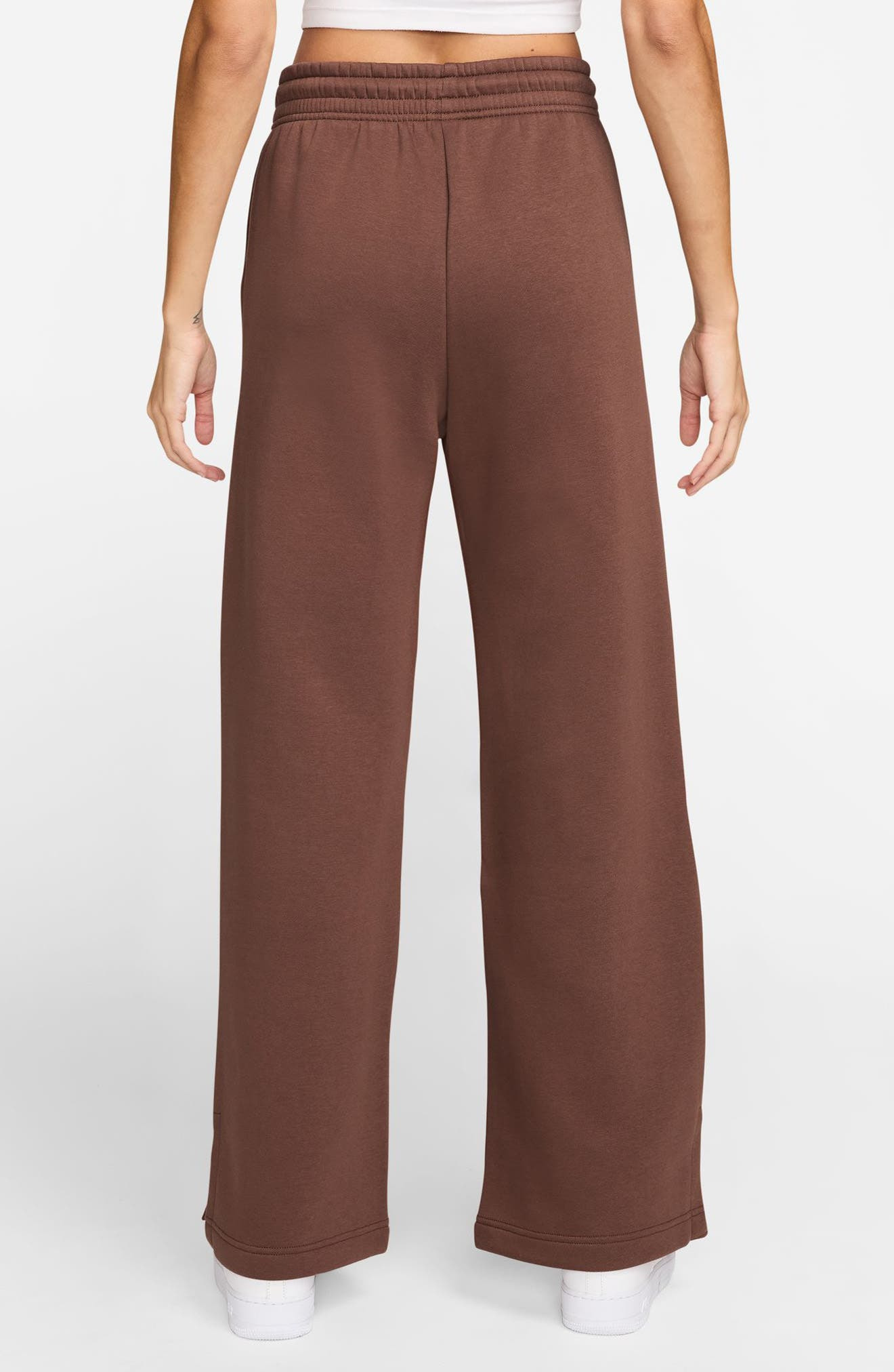 Nike Sportswear Phoenix High Waist Wide Leg Sweatpants in Fauna Brown/Sail at Nordstrom - 2