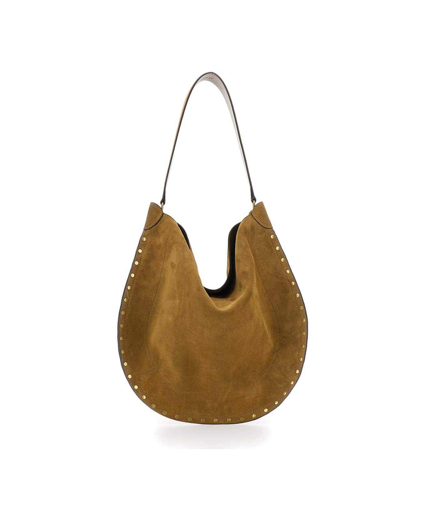 'oskan Hobo' Beige Shoulder Bag With Studs Trim In Suede Woman - 2
