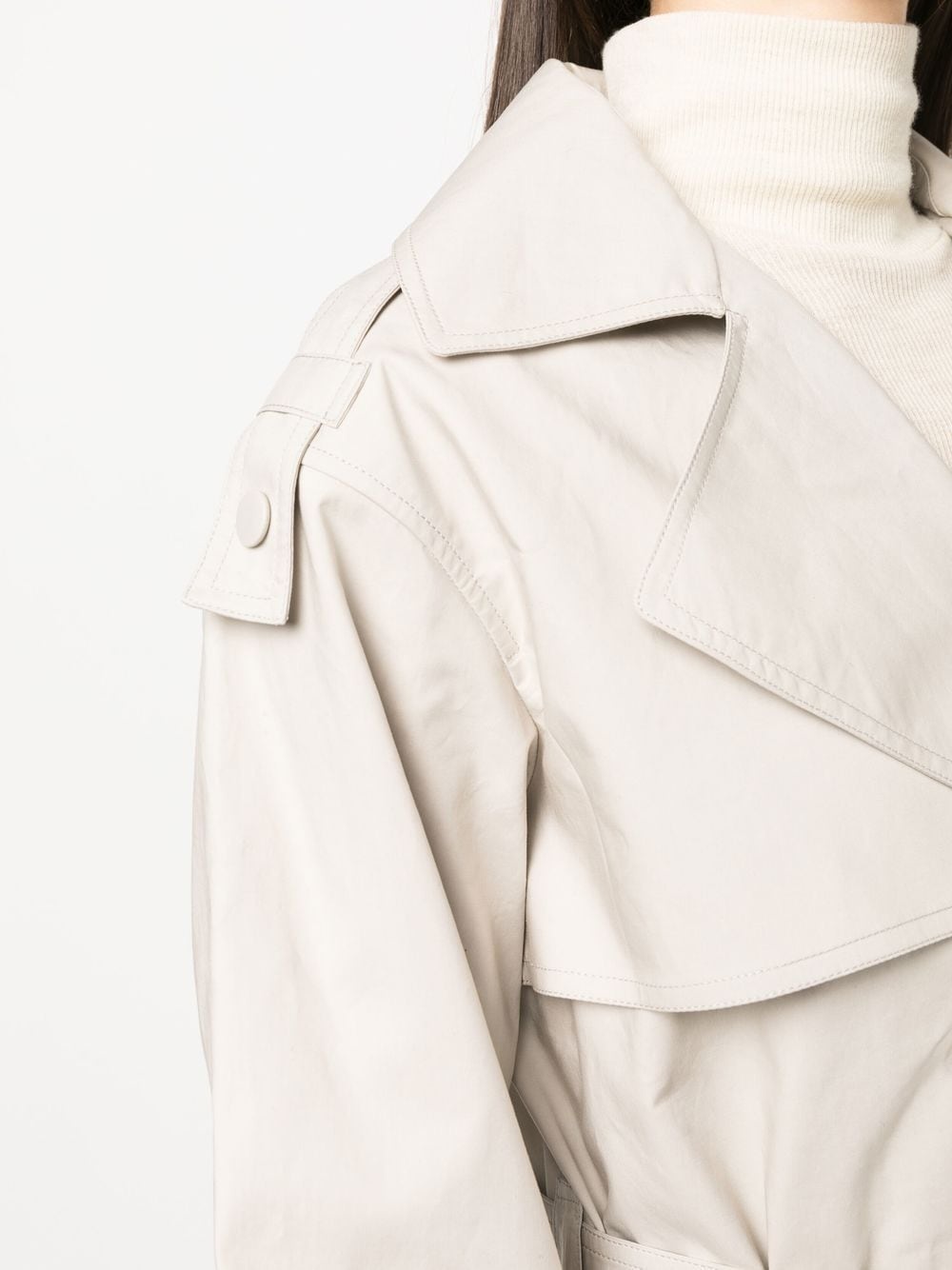 silk belted trench coat - 5