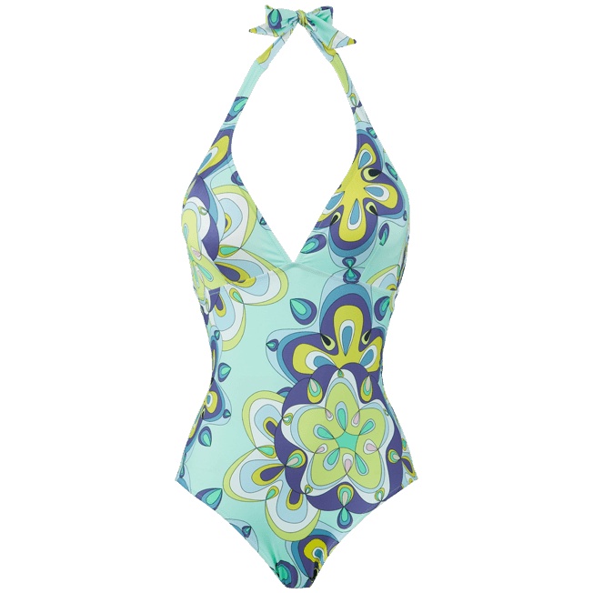 Women Halter One-piece Swimsuit Kaleidoscope - 1