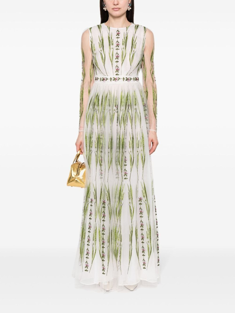 GIAMBATTISTA VALLI floral-embroidered tulle dress outlook