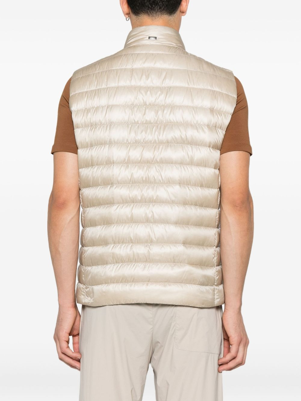 quilted zip-front gilet - 4