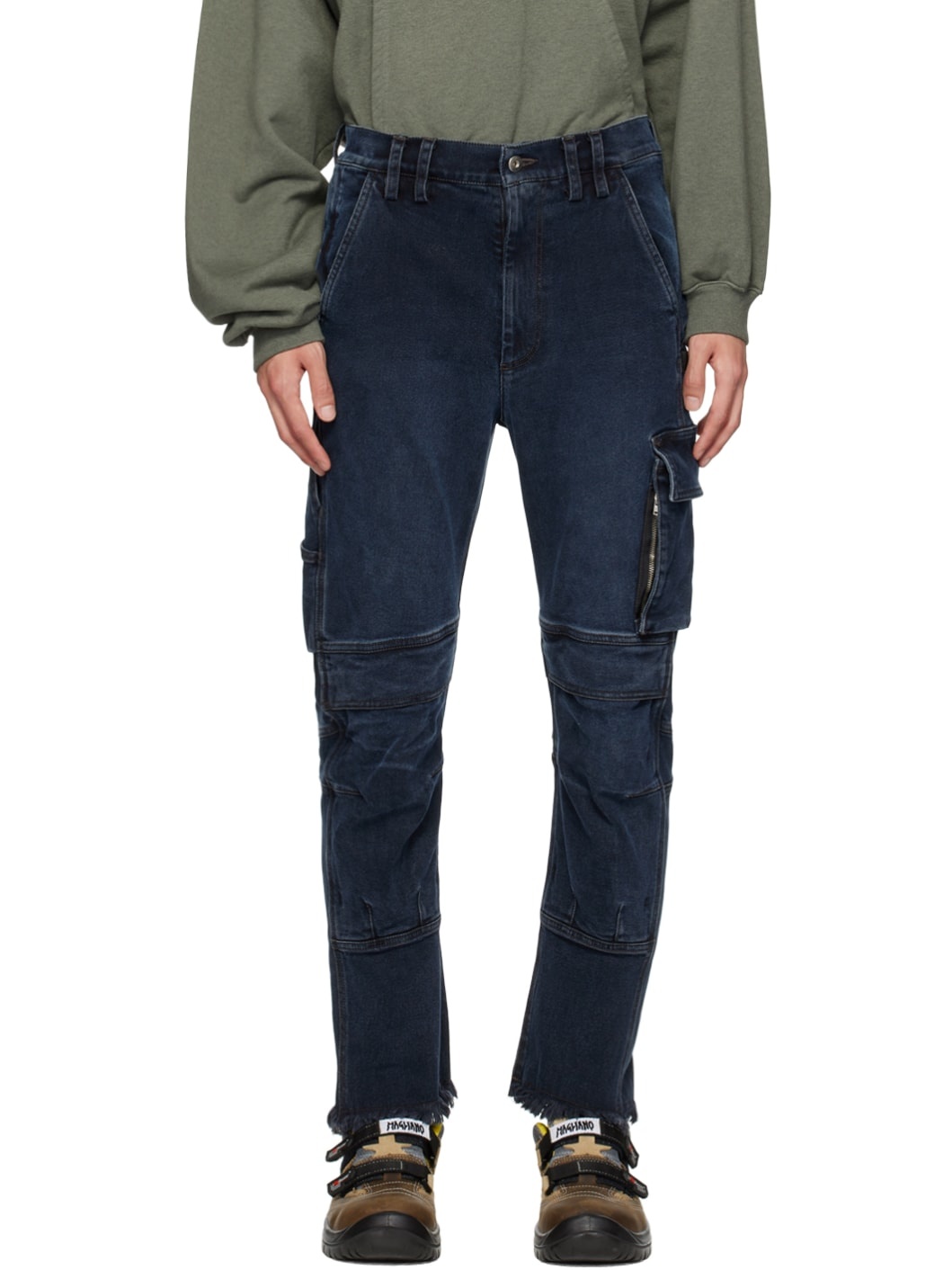 Blue Cropped Jeans - 1