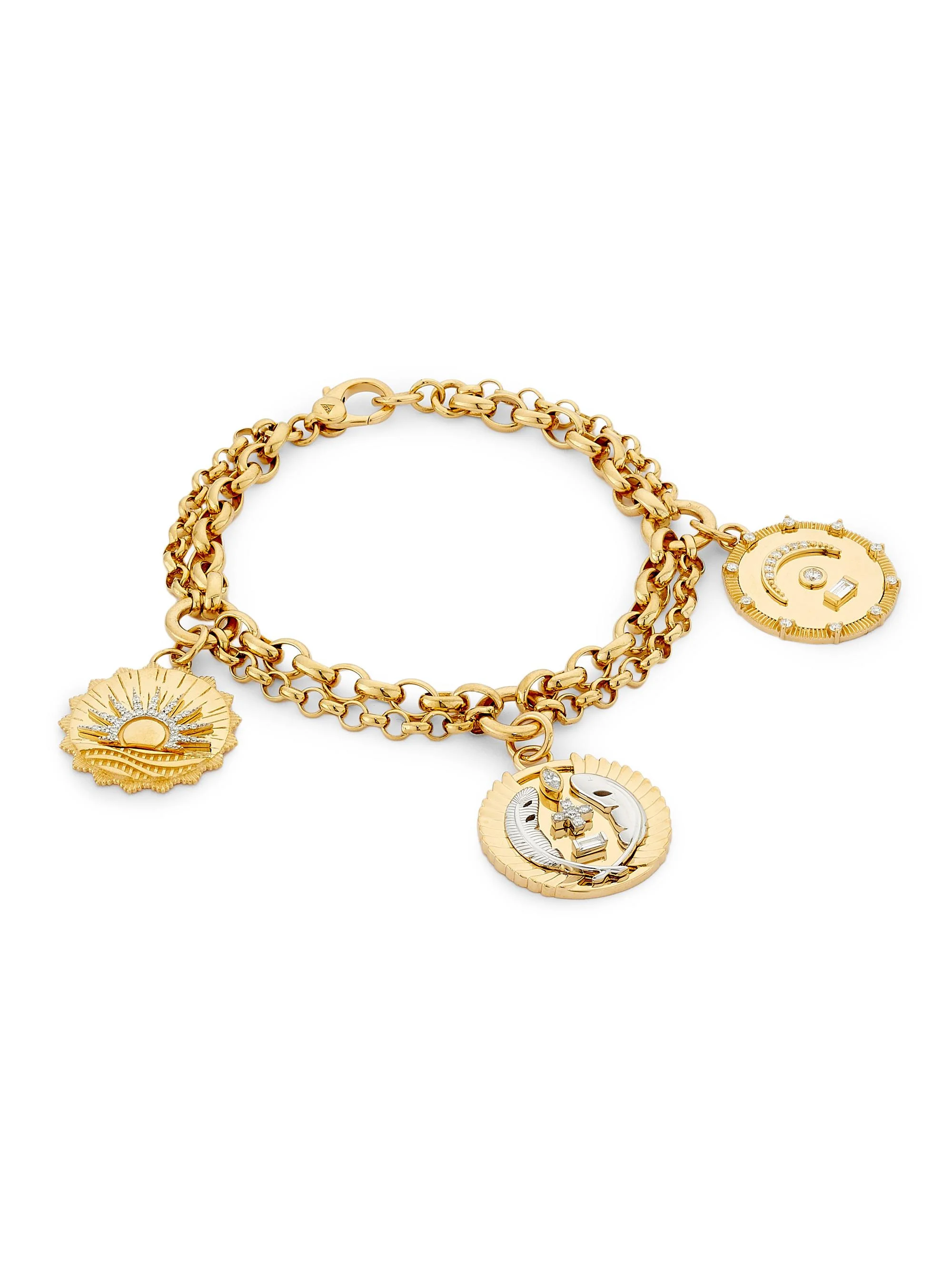 Women's Internal Compass, Vivacity & New Beginnings Two-Tone 18K Gold & 0.47 TCW Diamond Charm Brace - 1