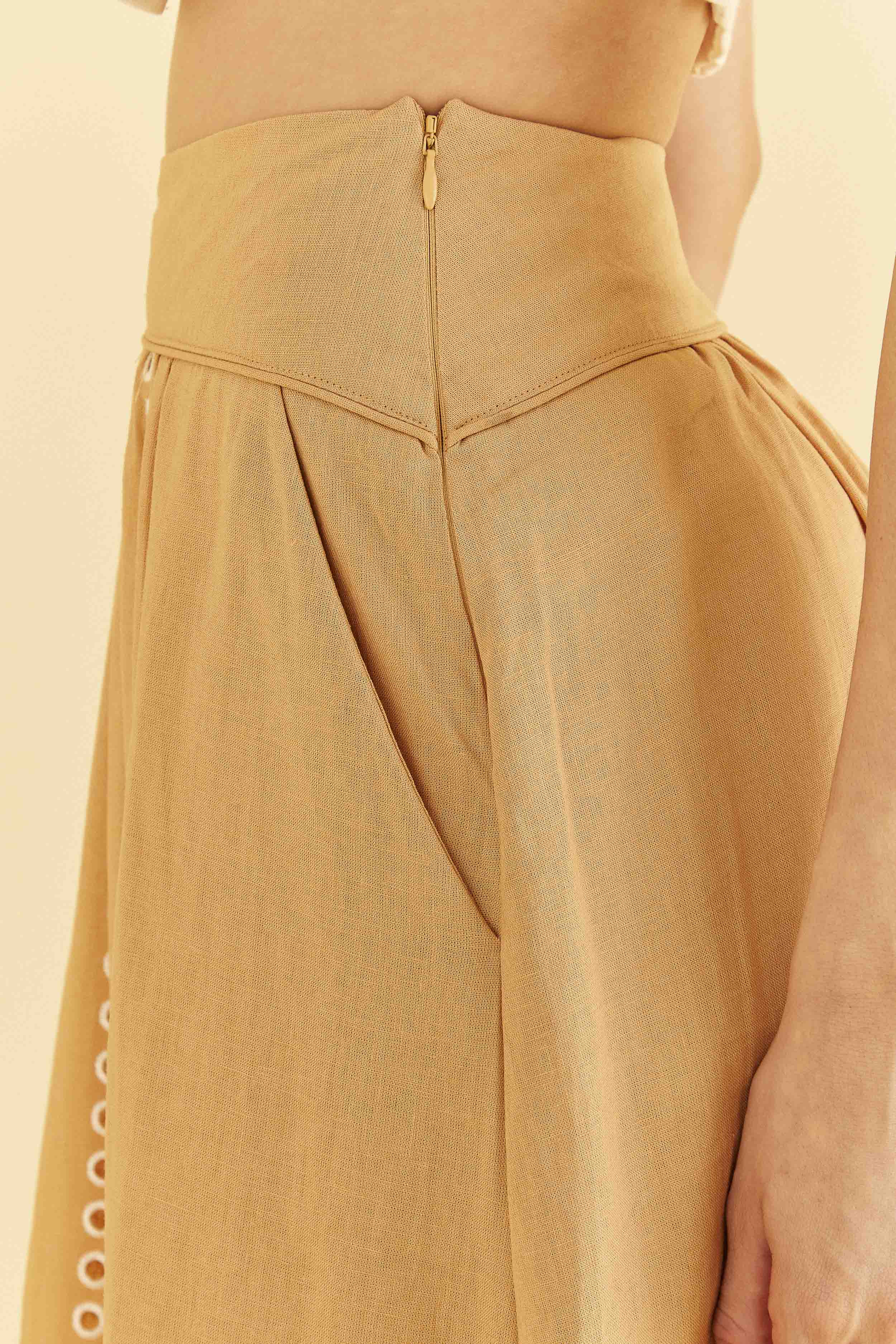 Sand Richelieu Midi Skirt - 11