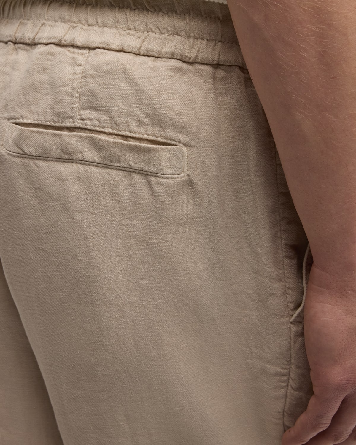 Men's Linen Double-Pleated Drawstring Shorts - 6