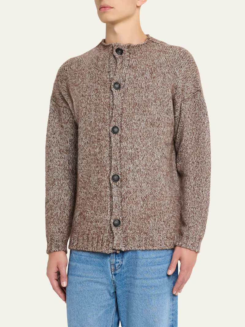 Men's Two-Tone Wool and Cashmere Knit Cardigan 4