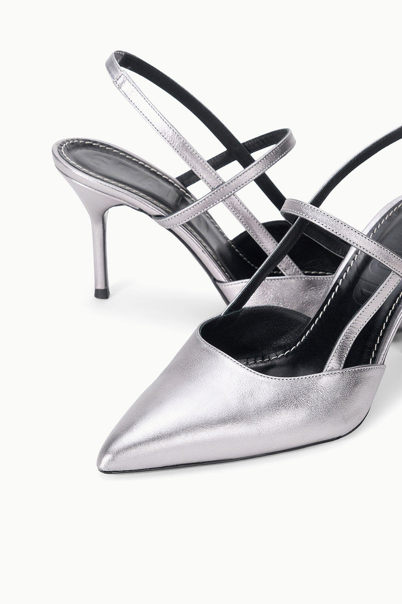 STAUD SEBASTIAN HIGH HEEL SLINGBACK PEWTER 5