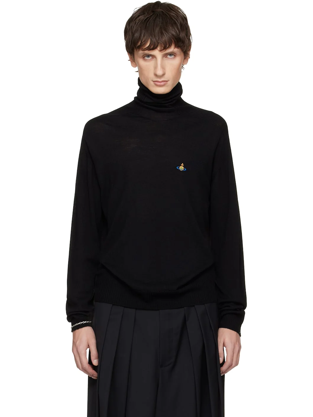 Black Fisherman Turtleneck - 1