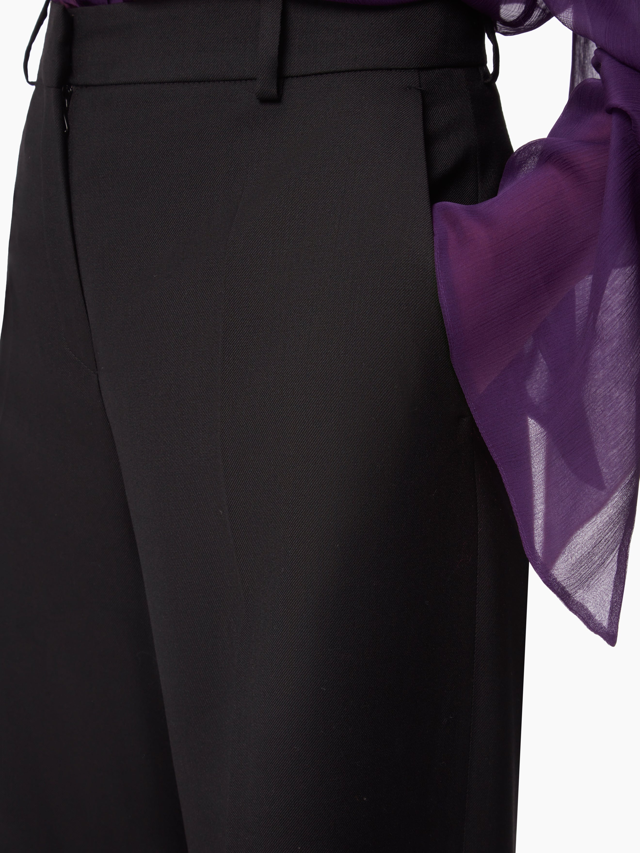 WOOL GABARDINE STRAIGHT PANTS - 3