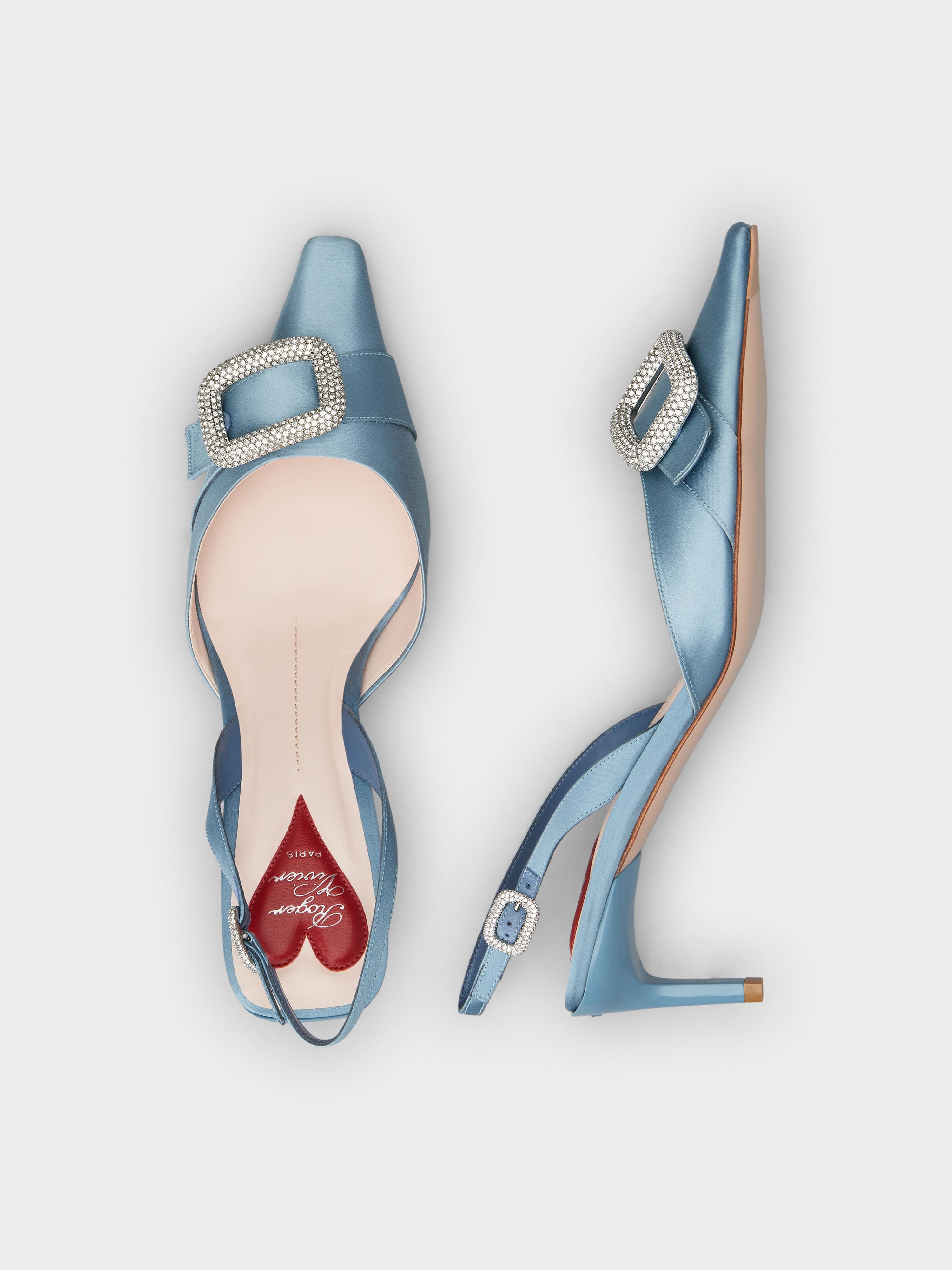 Roger Vivier Viv' Canard Slingback Pumps in Satin | REVERSIBLE